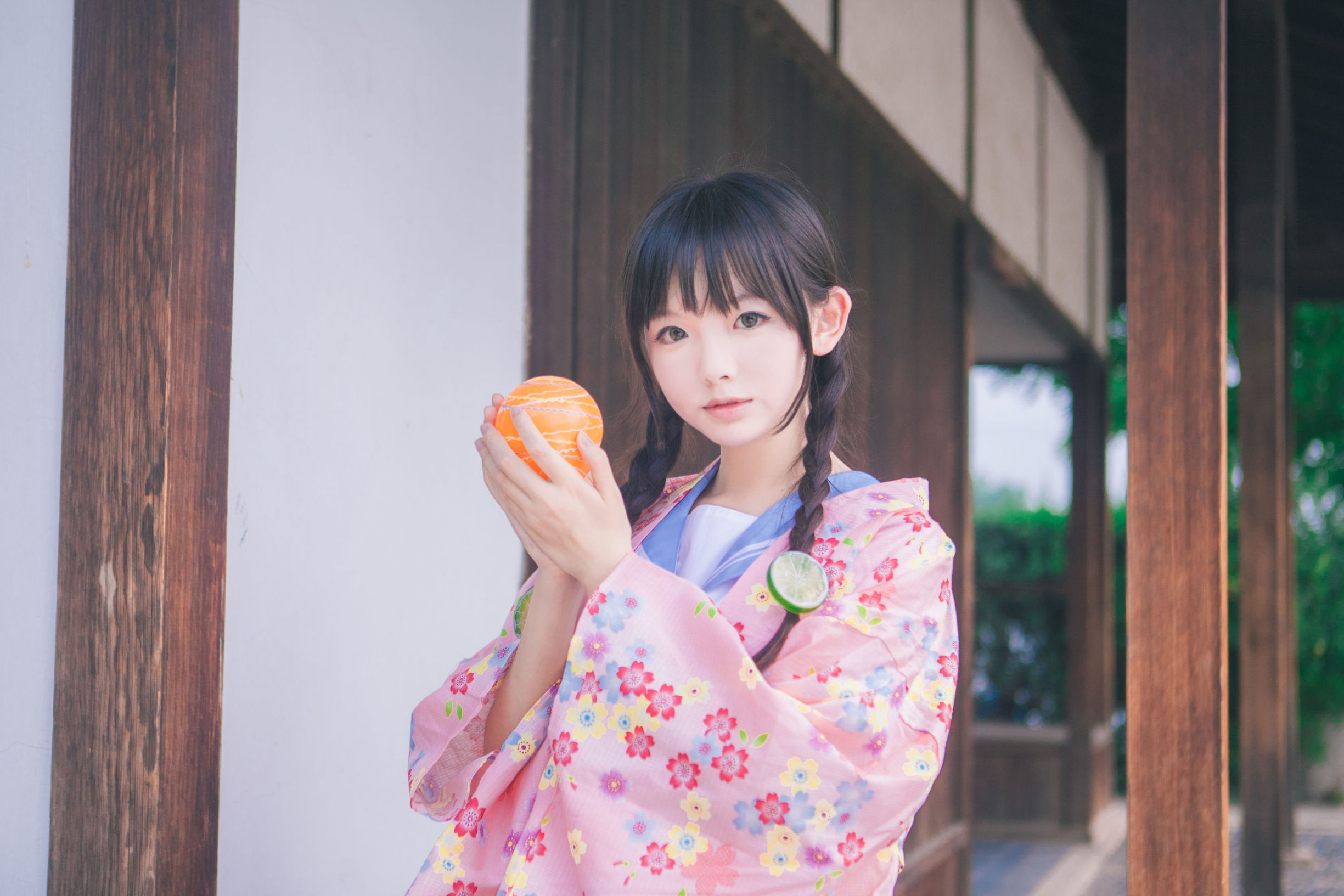 Cute Younger Sister Sakura Group and Kimono