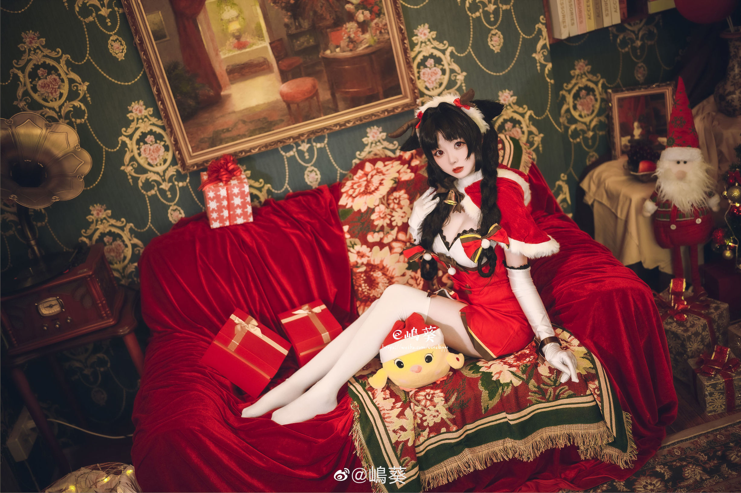 ウェイボー美女嶋葵 アズールレーン 大潮 トナカイとクリスマスプレゼント