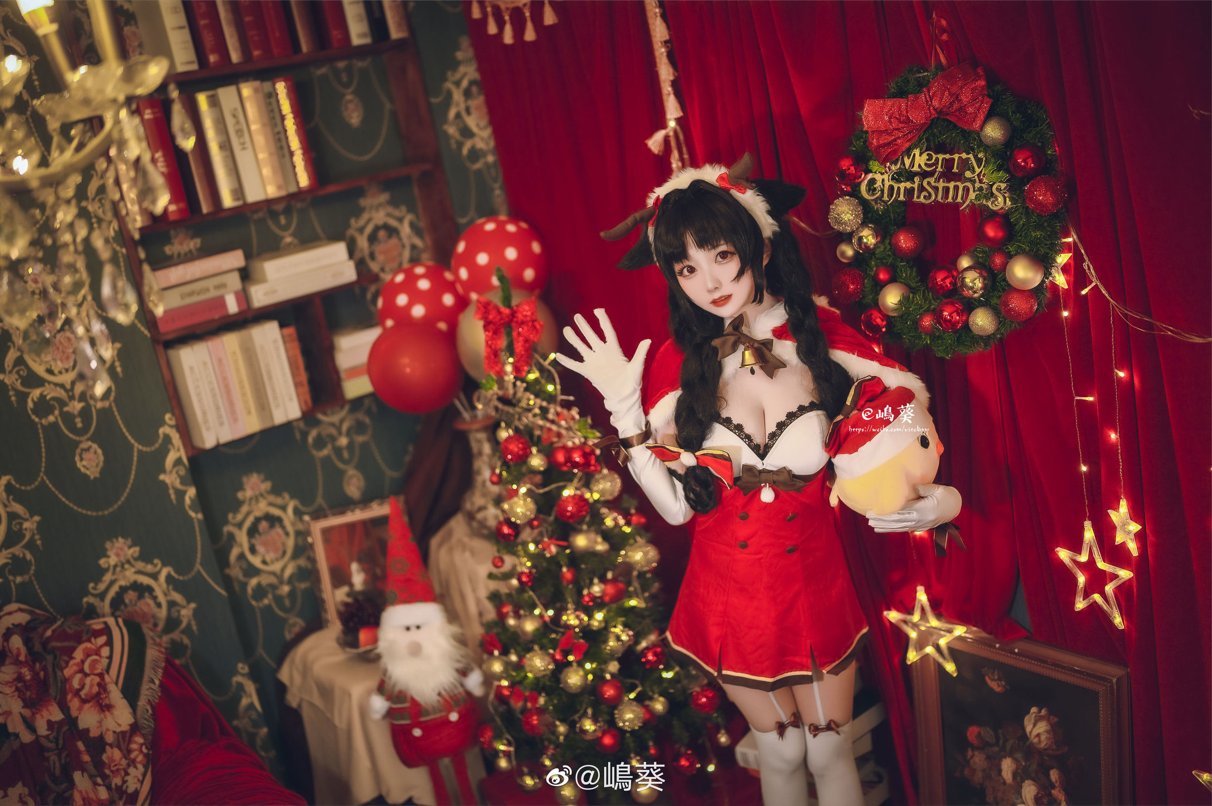 Weibo Beauty Shima Aoi, Azur Lane, Great Tide, Reindeer and Christmas Gifts