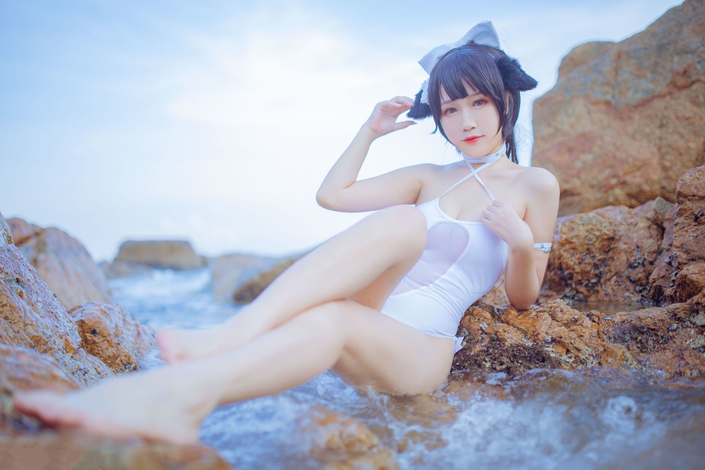 두냥-리세투지 두냥×부다이마오 마스티프 해변 수영복