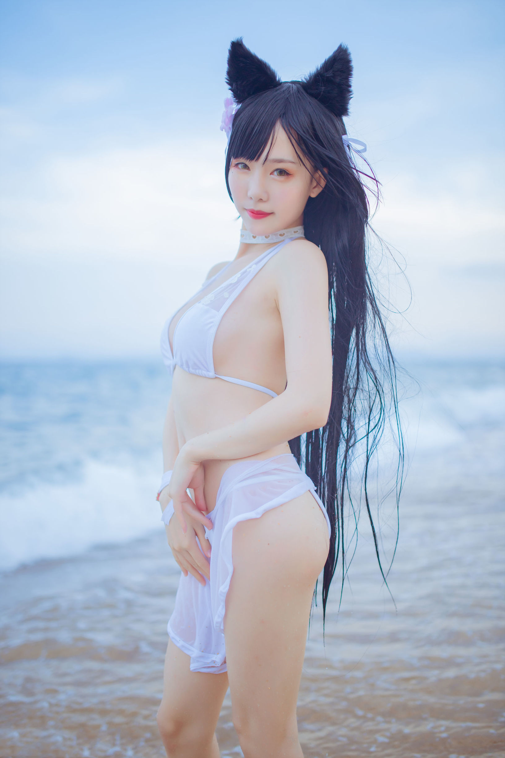 抖娘-リセイトウシュウ 抖娘×フダイネコ 獒犬の海辺の水着