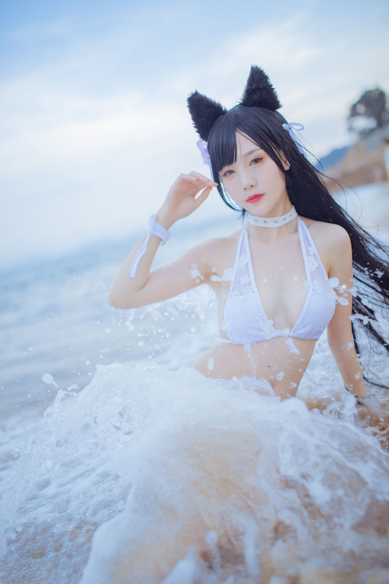 抖娘-リセイトウシュウ 抖娘×フダイネコ 獒犬の海辺の水着