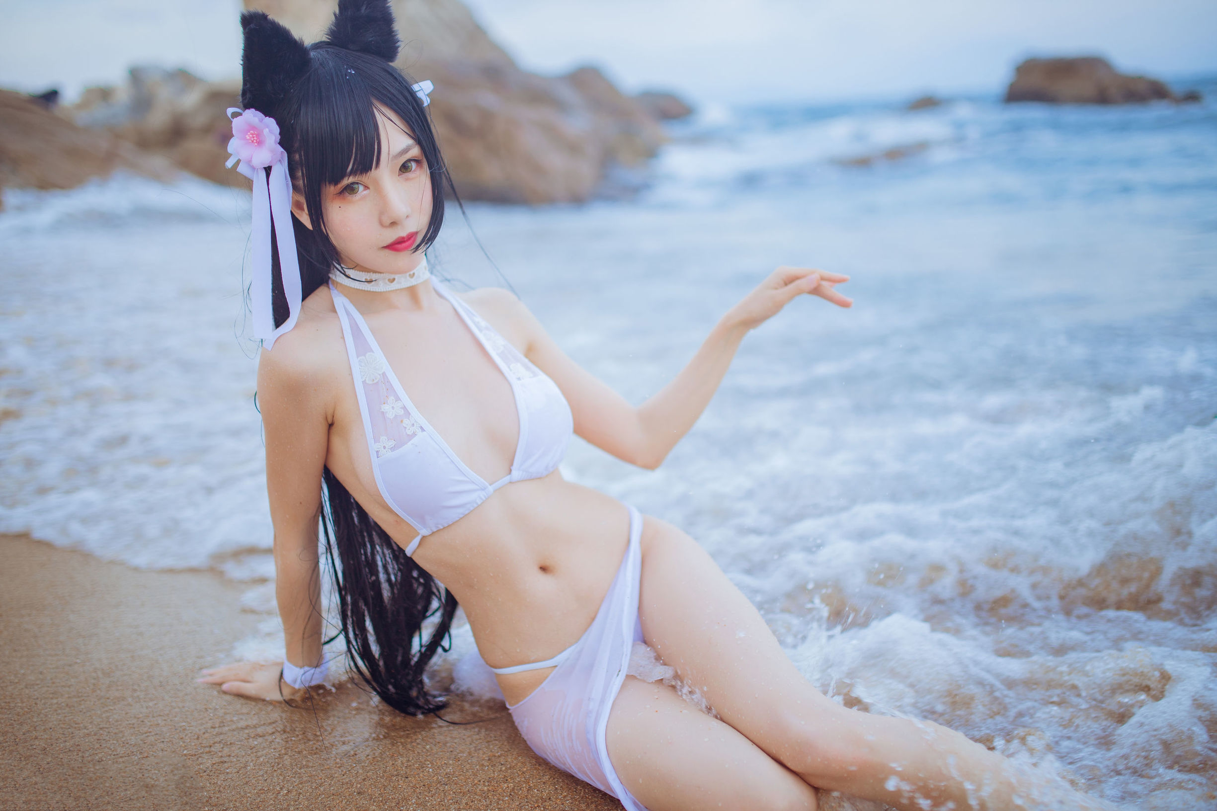 두냥-리세투지 두냥×부다이마오 마스티프 해변 수영복