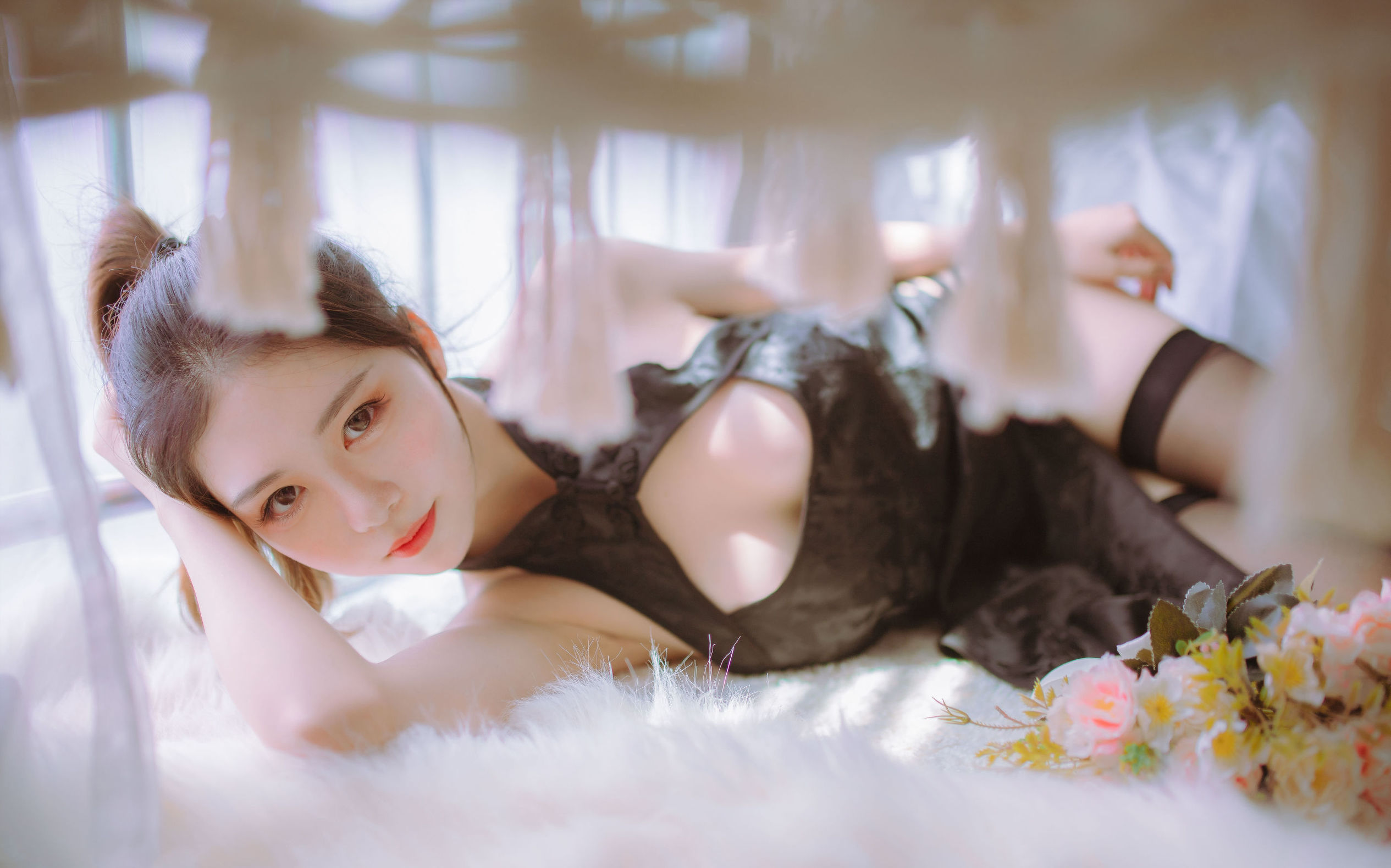 抖娘-リセイトウシュウ 抖娘×ブダイマオ 黒白旗袍双子