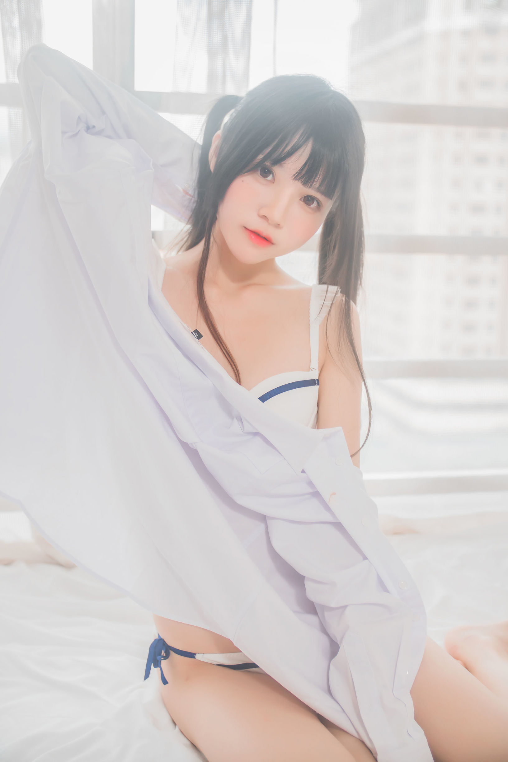 Yingtao Meow "White Shirt Double Ponytails