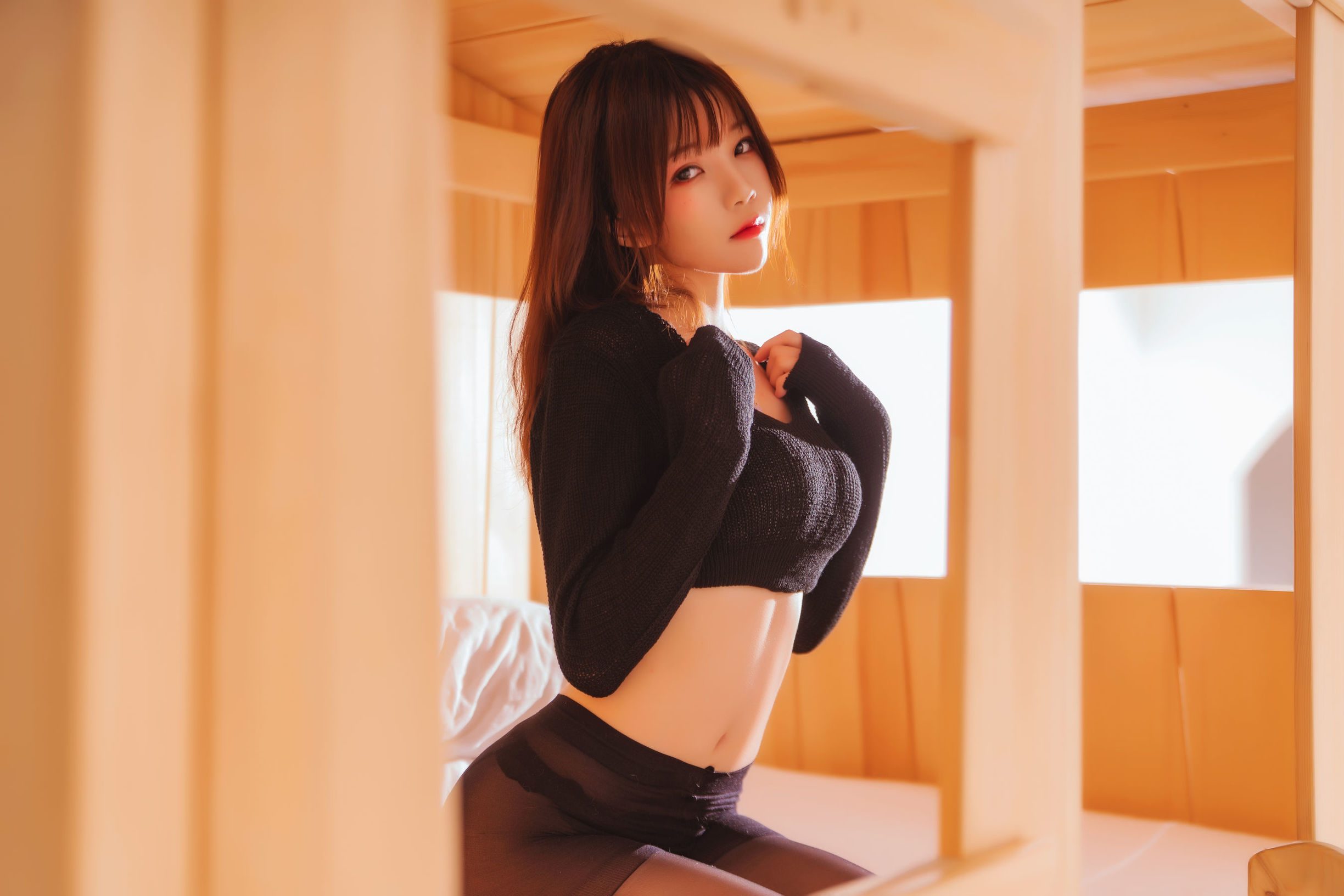 桜桃喵 黒と白 の セクシーな黒