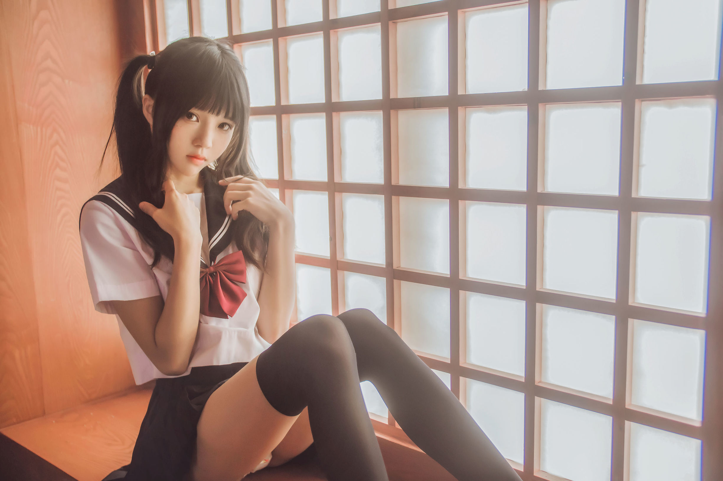 Sakura Tou Miao 小背心换水手服 화보 세트