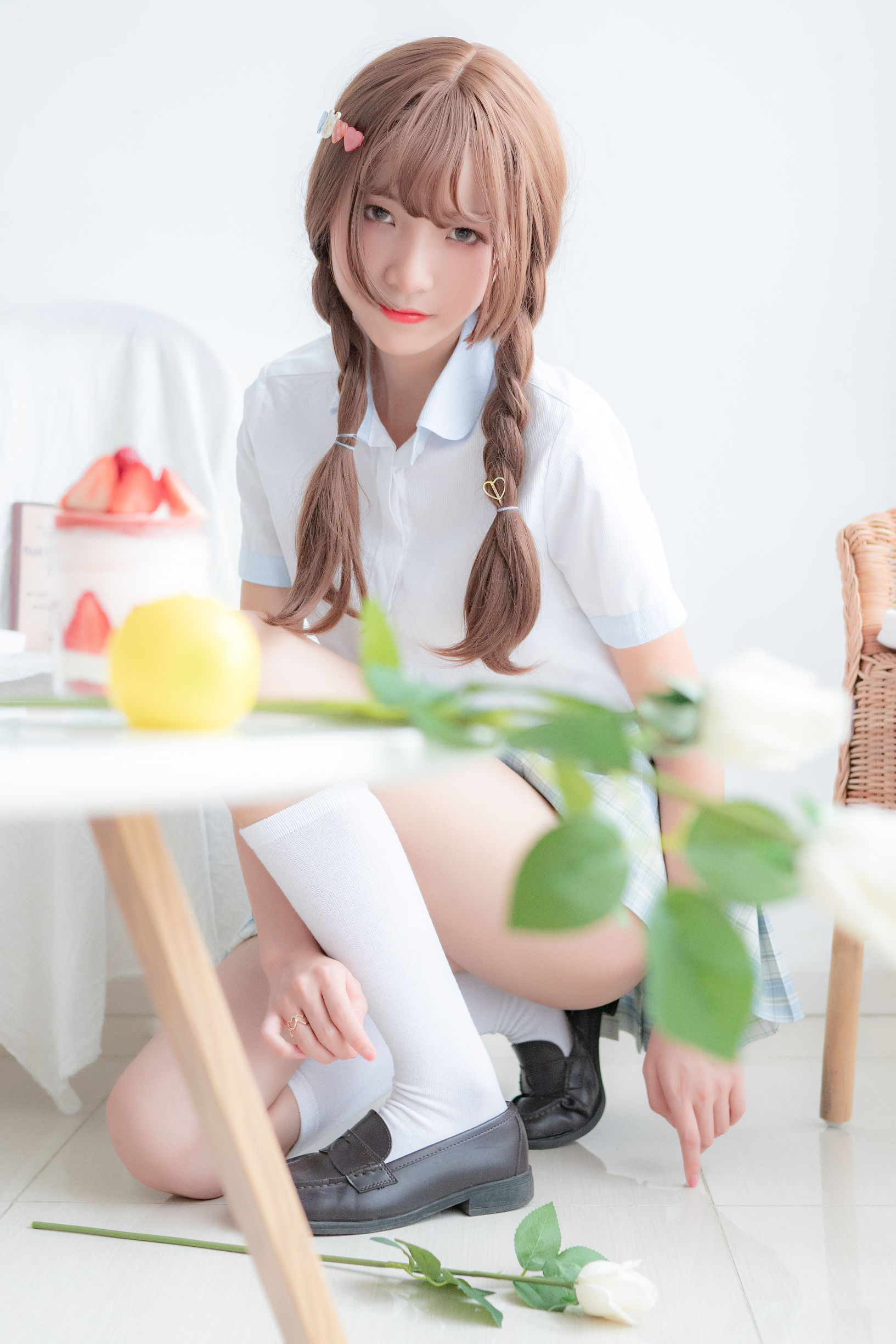 清純妹子西瓜 民宿私房淡藍JK