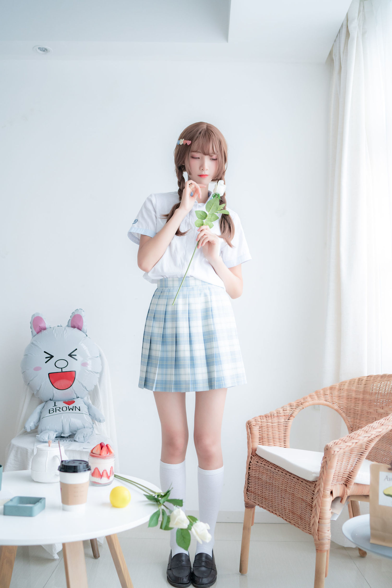 清純妹子西瓜 民宿私房淡藍JK