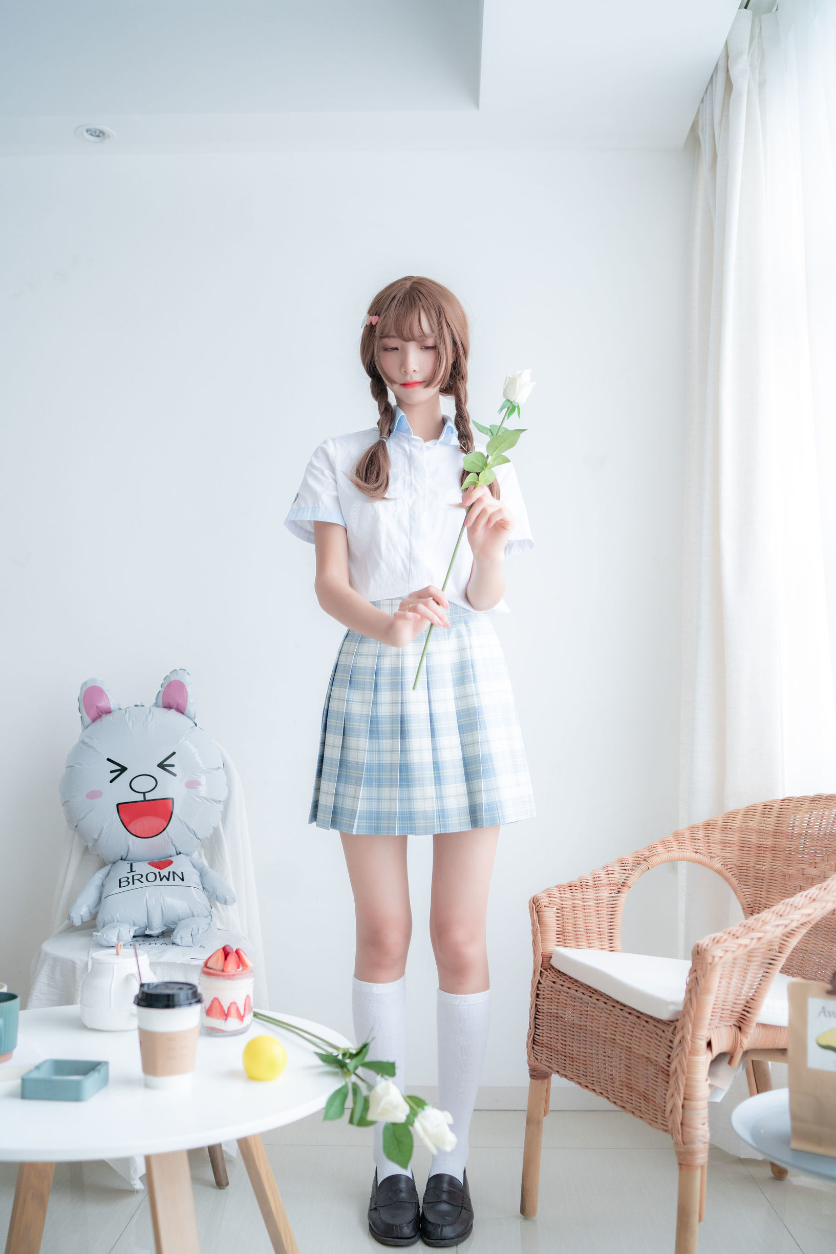 清純妹子西瓜 民宿私房淡藍JK