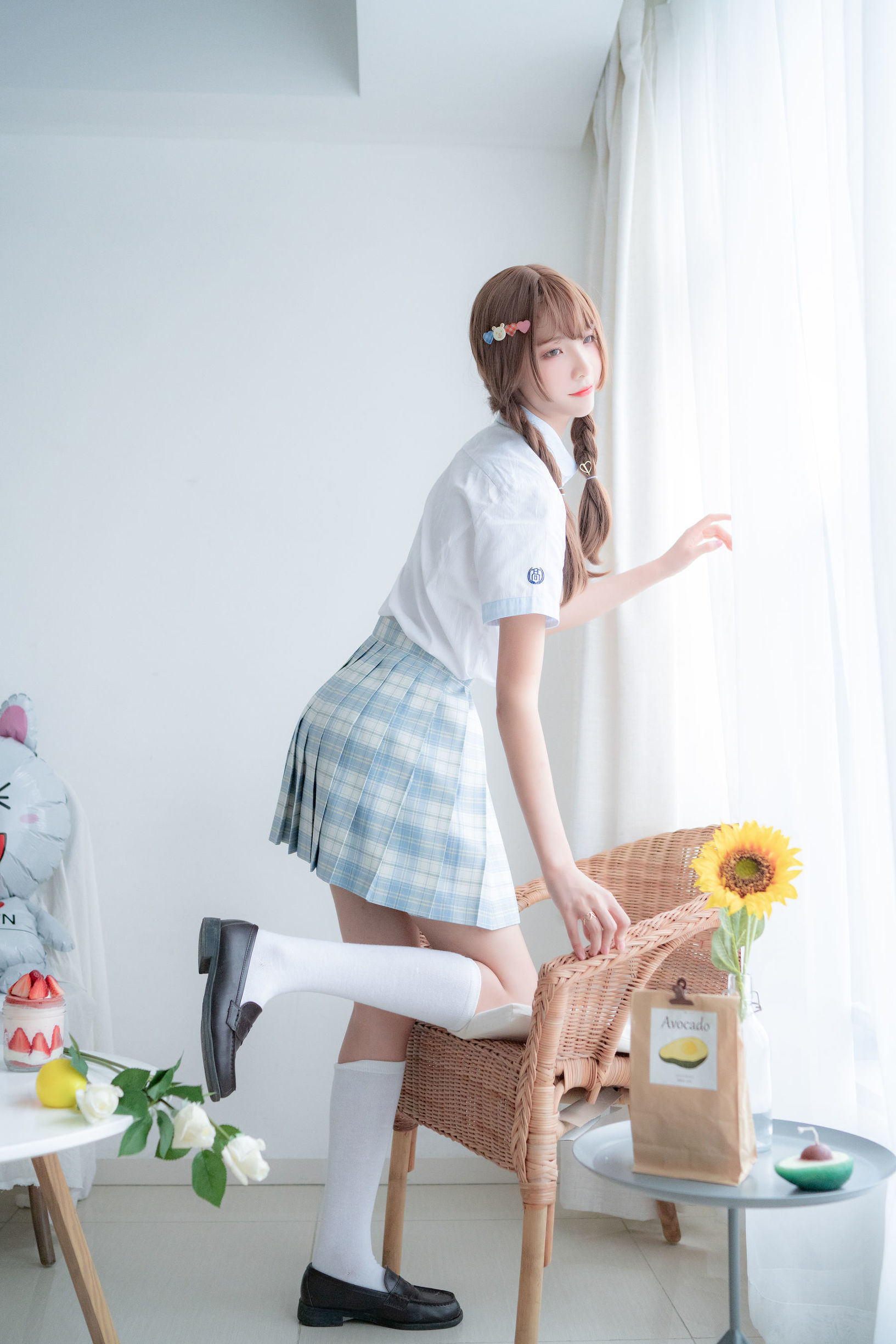 清純妹子西瓜 民宿私房淡藍JK