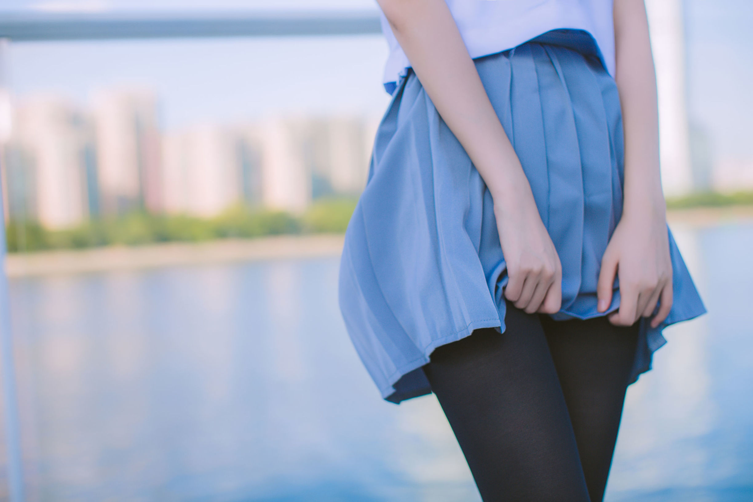 瘋貓ss 海邊藍白水手服