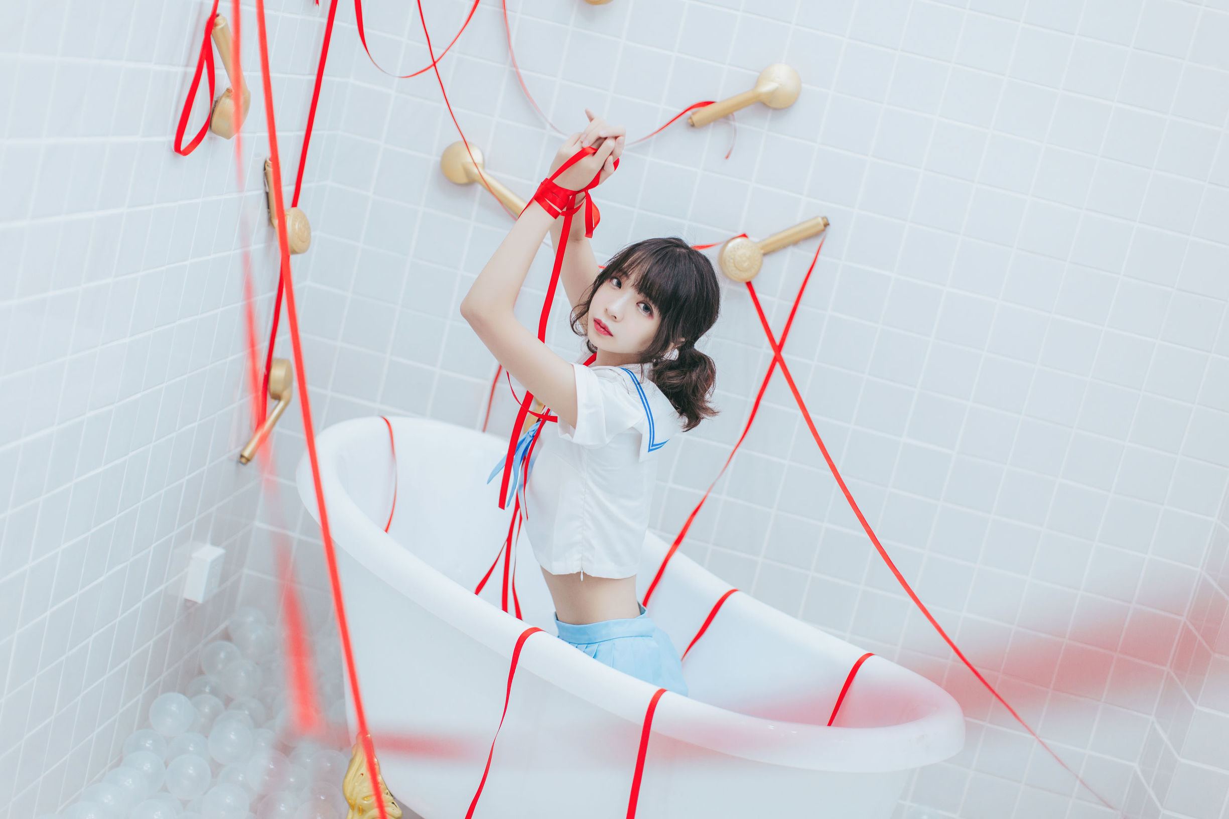 Feng Mao SS: Pajamas and the Sailor Suit in the Bathroom