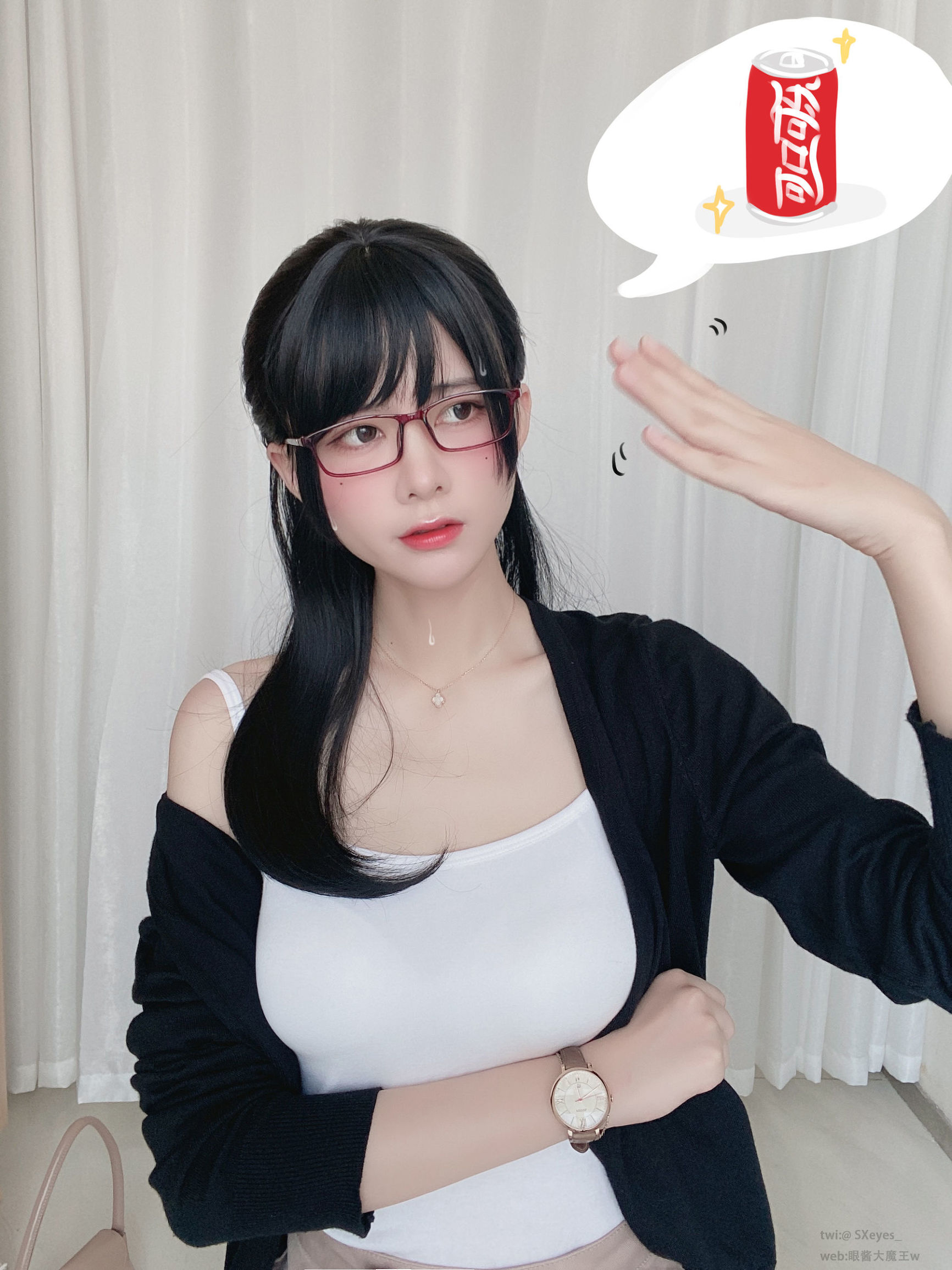 萌เมย์จื่อเอี้ยนจางต้าโม่วัง ดับเบิลยู ชอบดื่มโค้กของโอแอล
