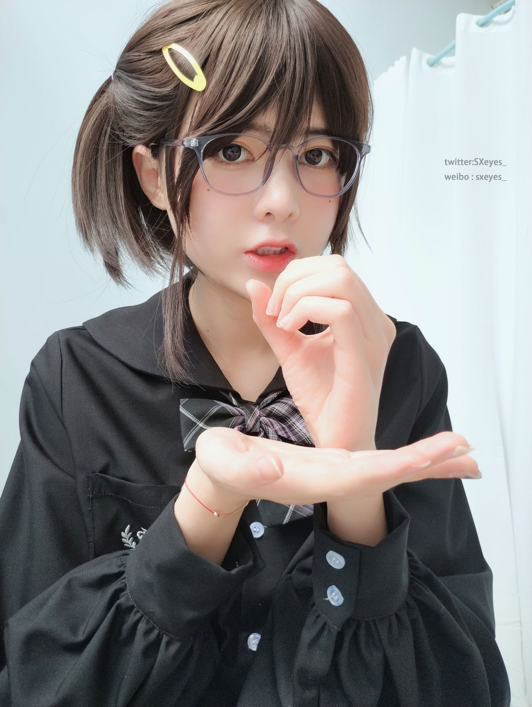 Cô Gái Dễ Thương Eye Jiang Đại Ma Vương w JK Cô Gái Kính