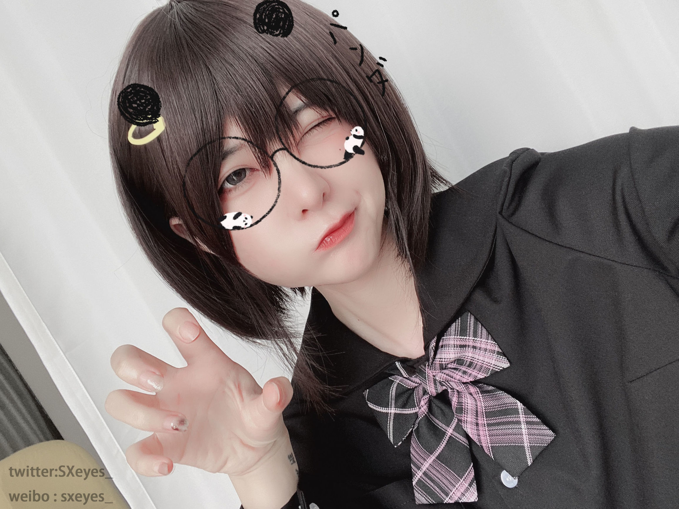 Cô Gái Dễ Thương Eye Jiang Đại Ma Vương w JK Cô Gái Kính