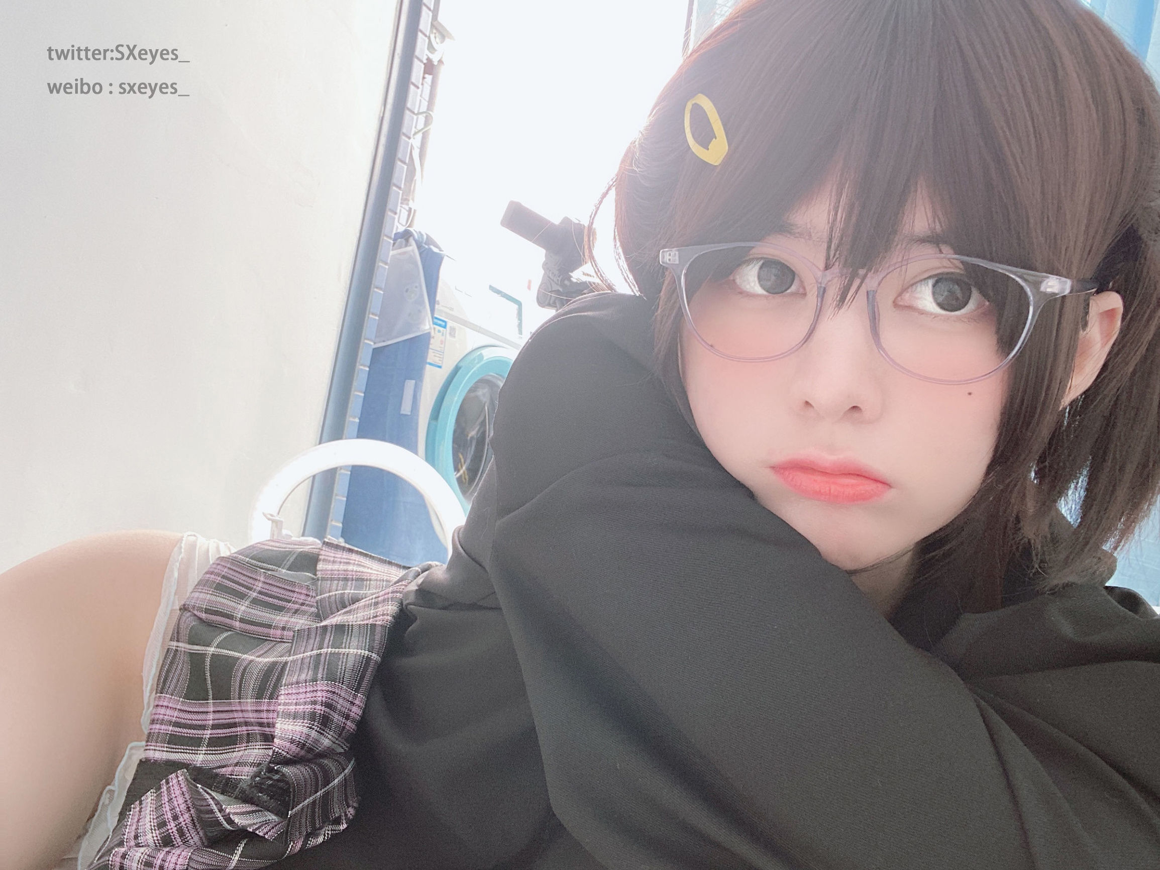 Cô Gái Dễ Thương Eye Jiang Đại Ma Vương w JK Cô Gái Kính
