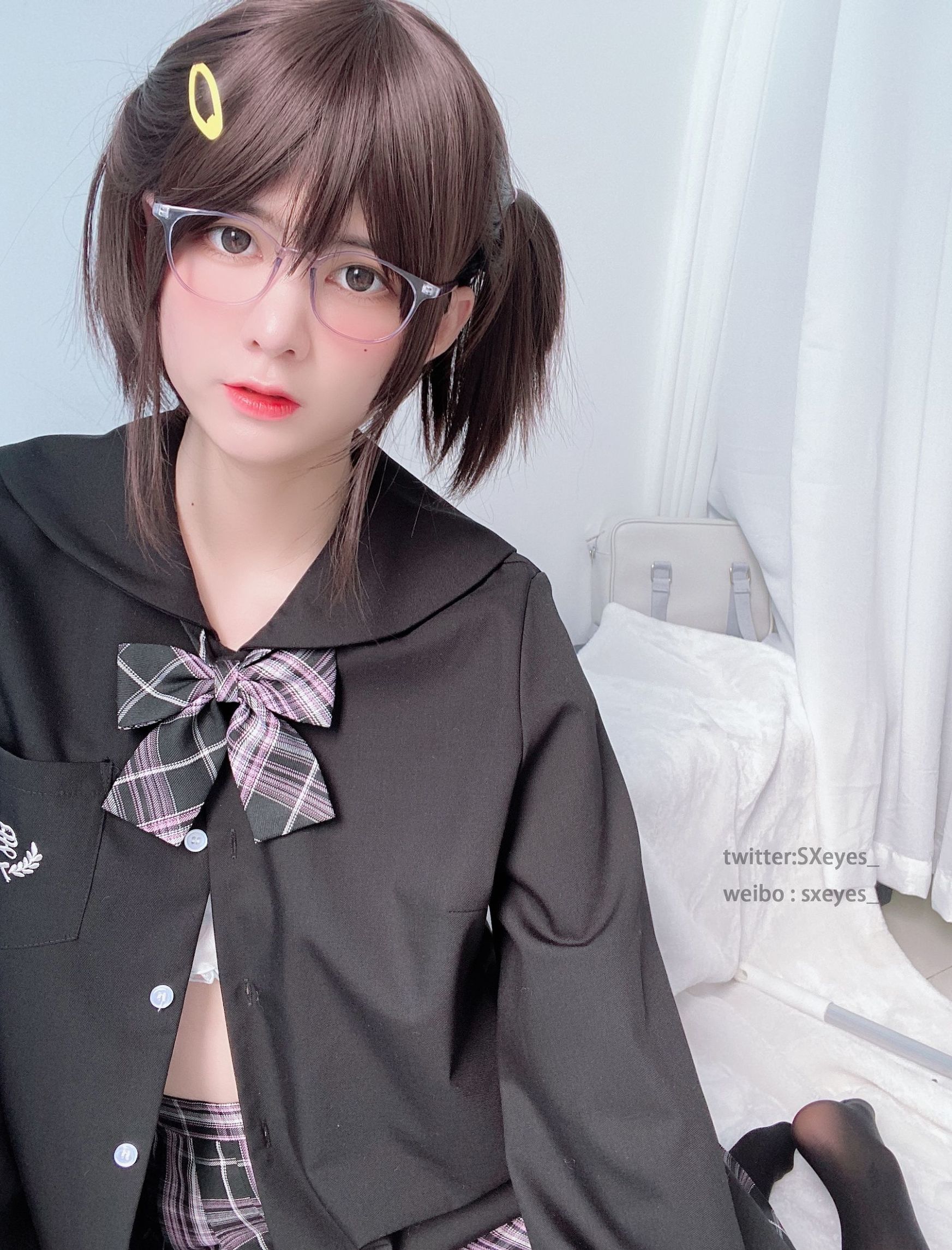 Cô Gái Dễ Thương Eye Jiang Đại Ma Vương w JK Cô Gái Kính