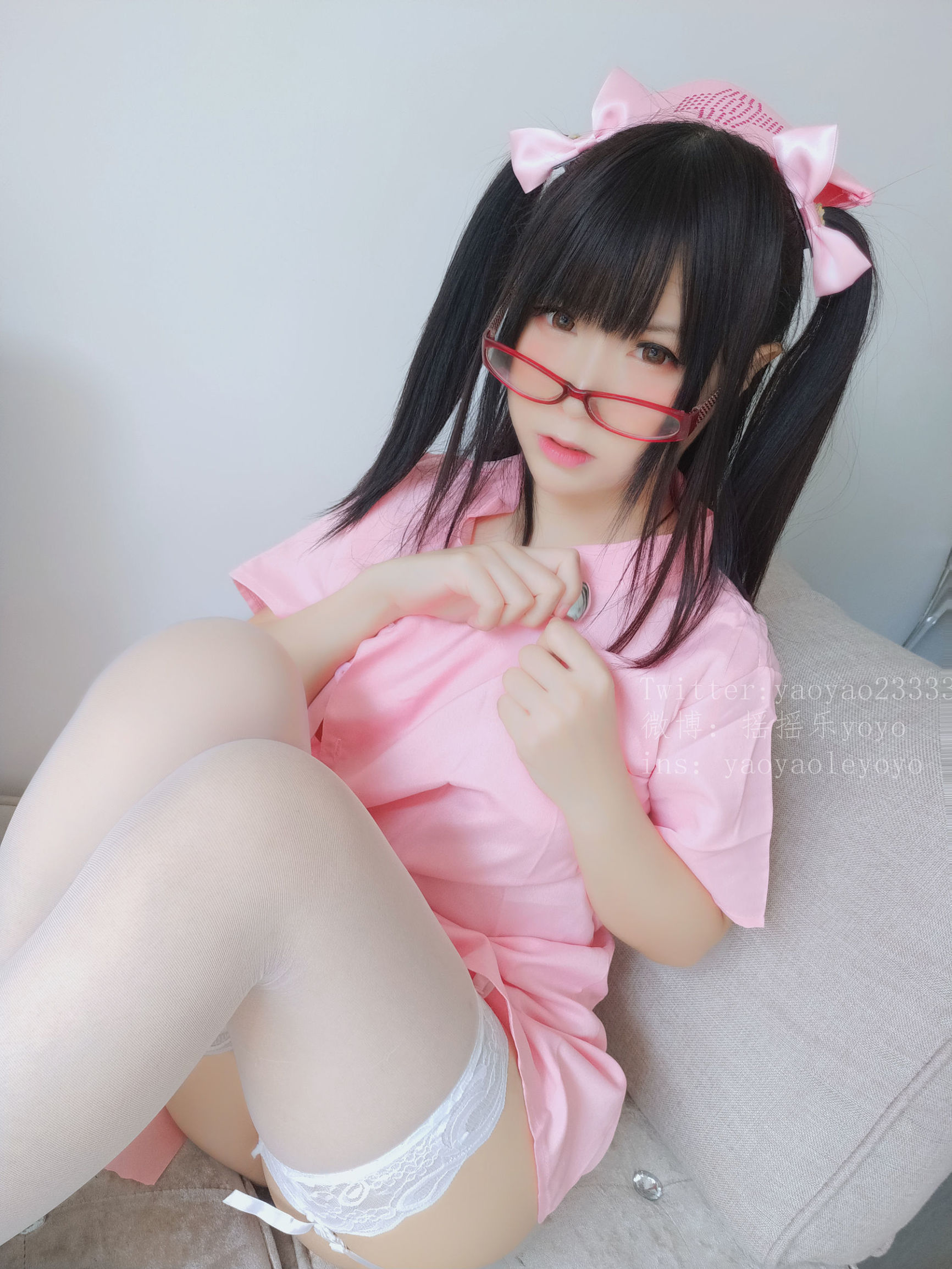 Cô gái dễ thương Coser YoYo - Y tá dễ thương màu hồng