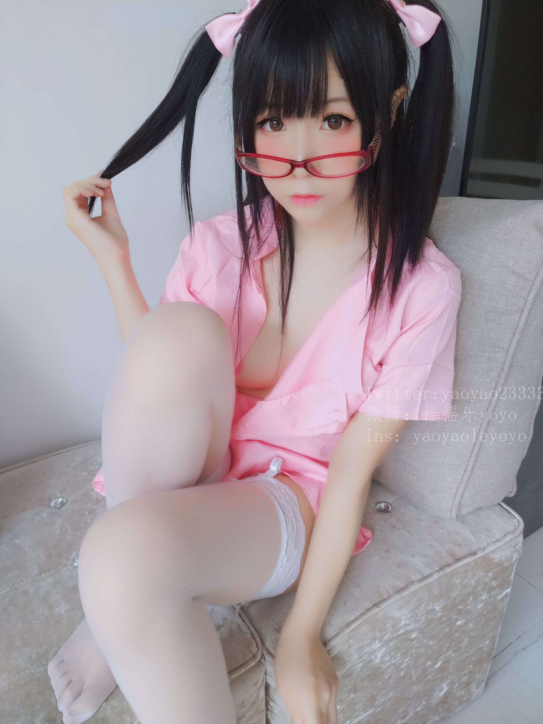 Cô gái dễ thương Coser YoYo - Y tá dễ thương màu hồng