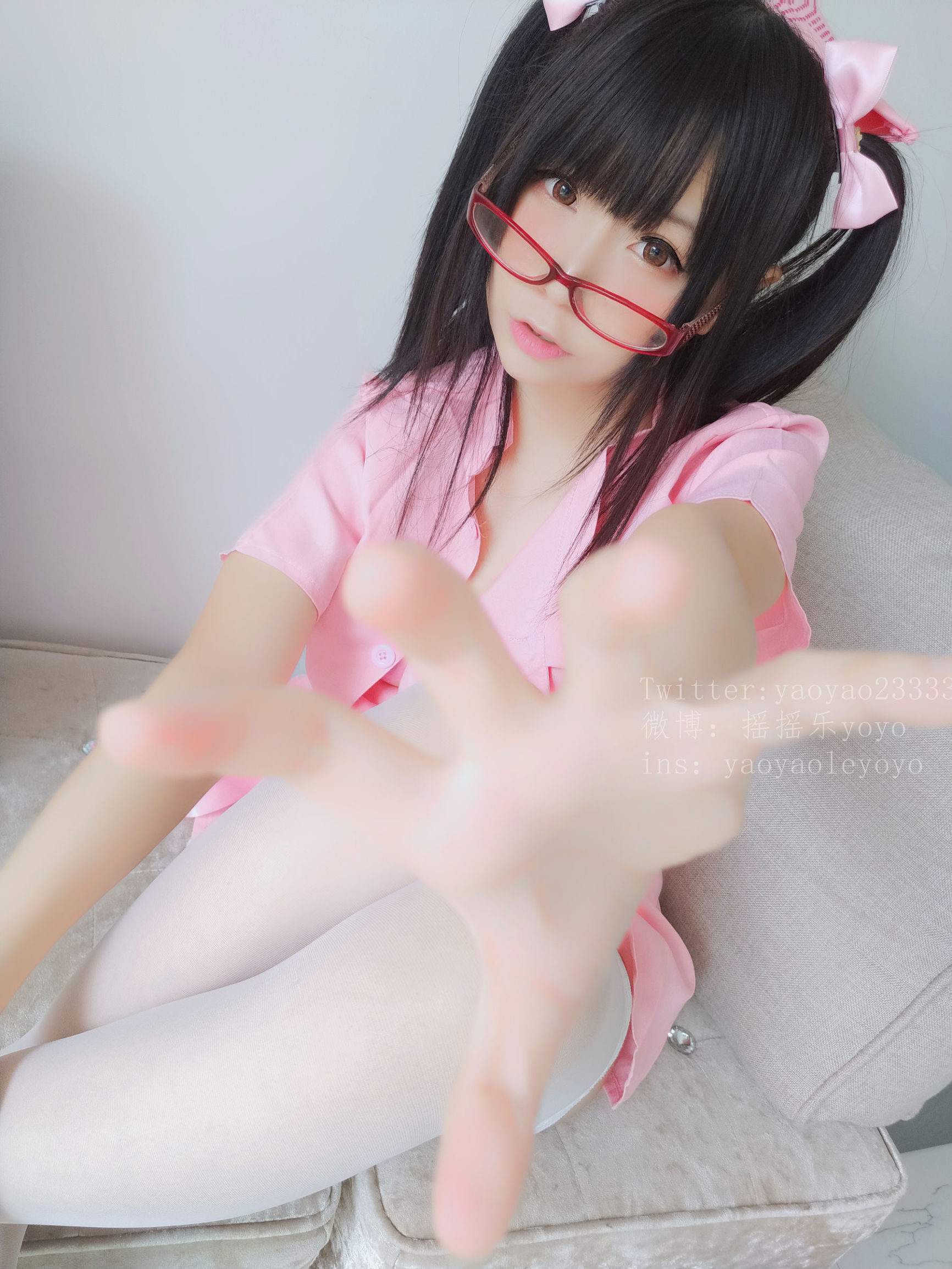 Cô gái dễ thương Coser YoYo - Y tá dễ thương màu hồng
