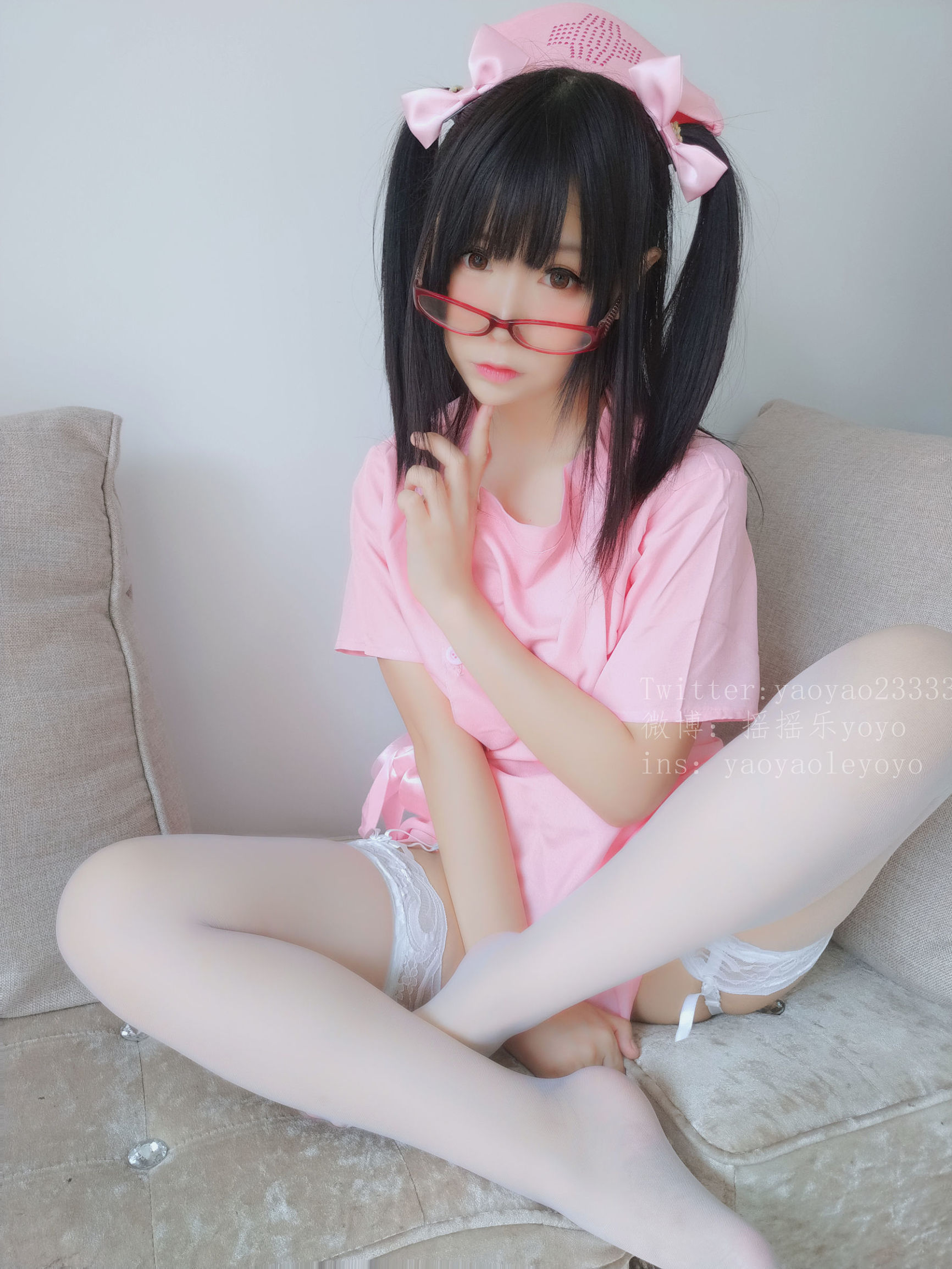 Cô gái dễ thương Coser YoYo - Y tá dễ thương màu hồng