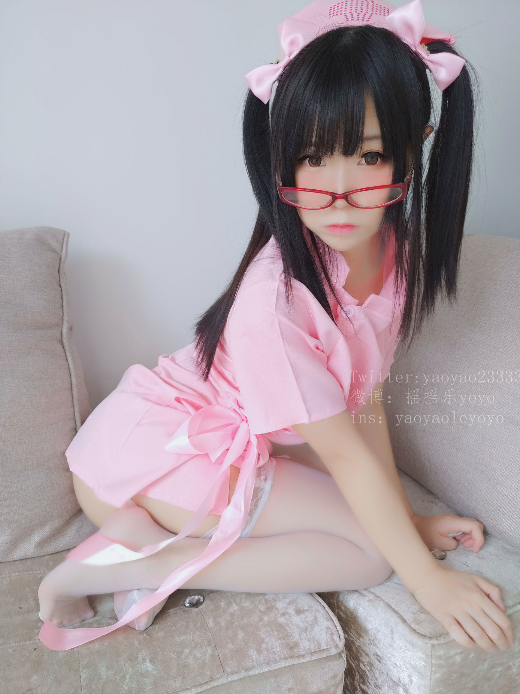 Cute Girl Coser Yao Yao Le Yoyo Cute Pink Nurse