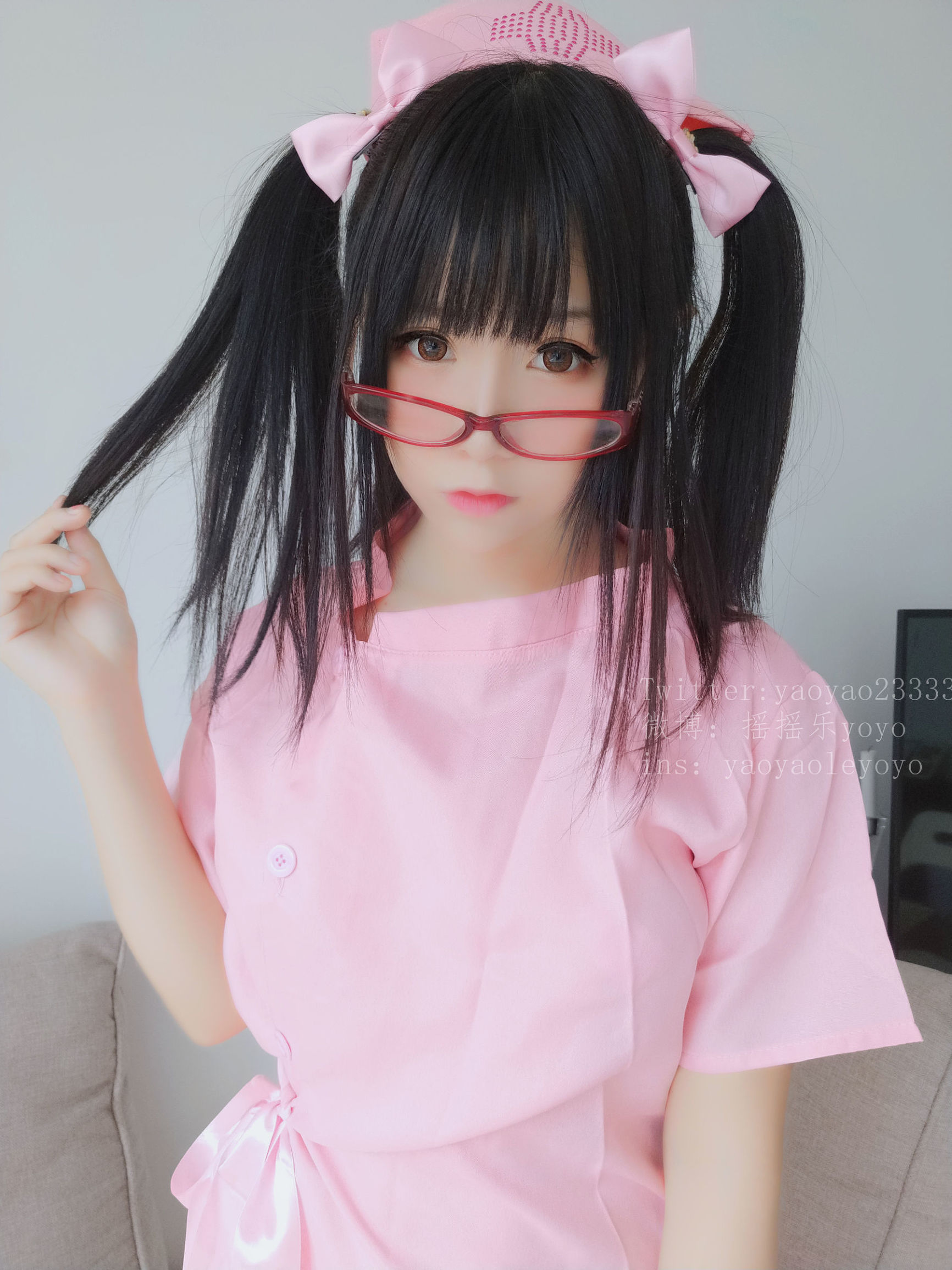 Cô gái dễ thương Coser YoYo - Y tá dễ thương màu hồng