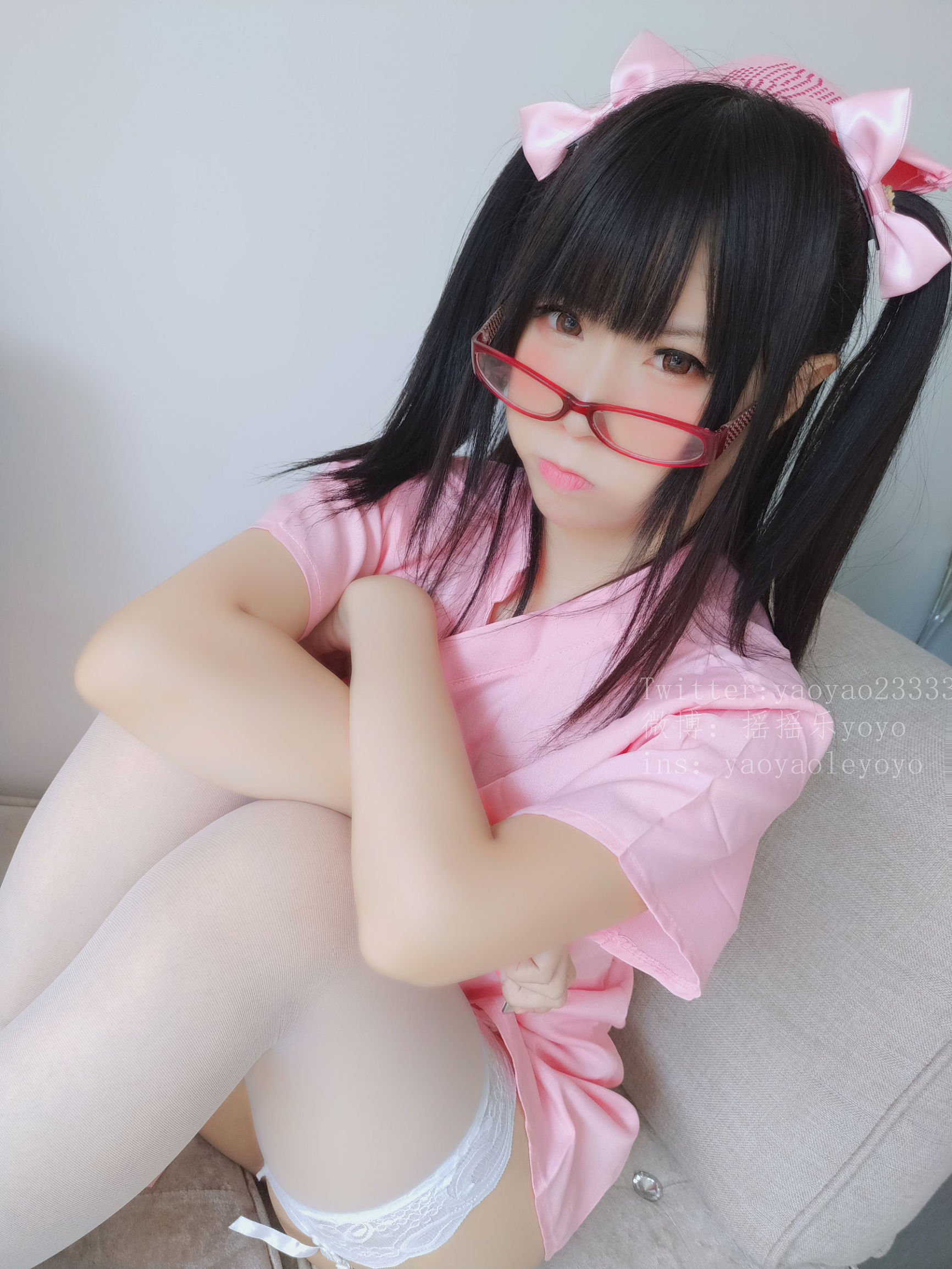 Cô gái dễ thương Coser YoYo - Y tá dễ thương màu hồng