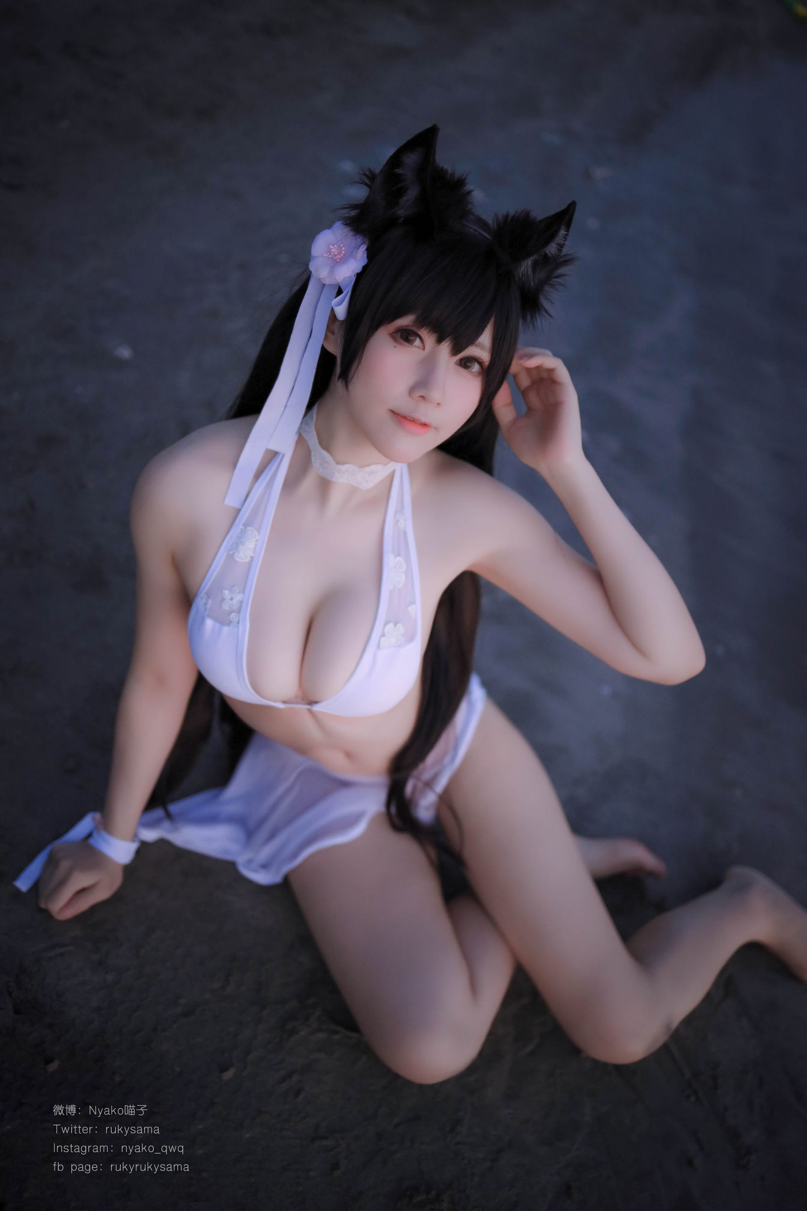 Cô gái dễ thương Nyako Mèo con yêu trang phục bơi Ayanami