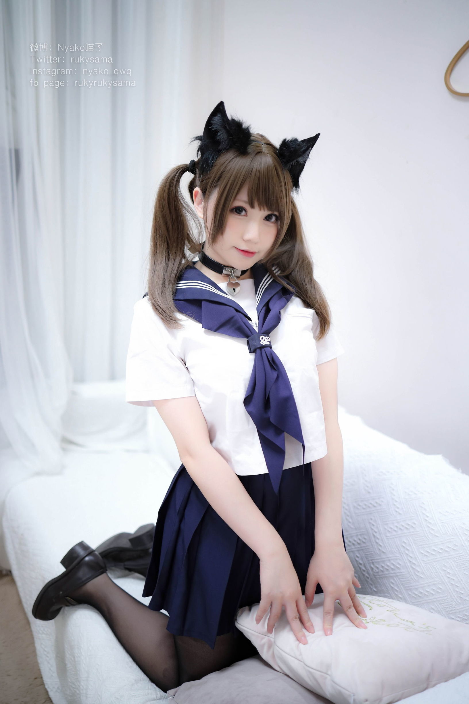 萌え妹子Nyakoにゃ子 黒ストッキングセーラー服猫娘
