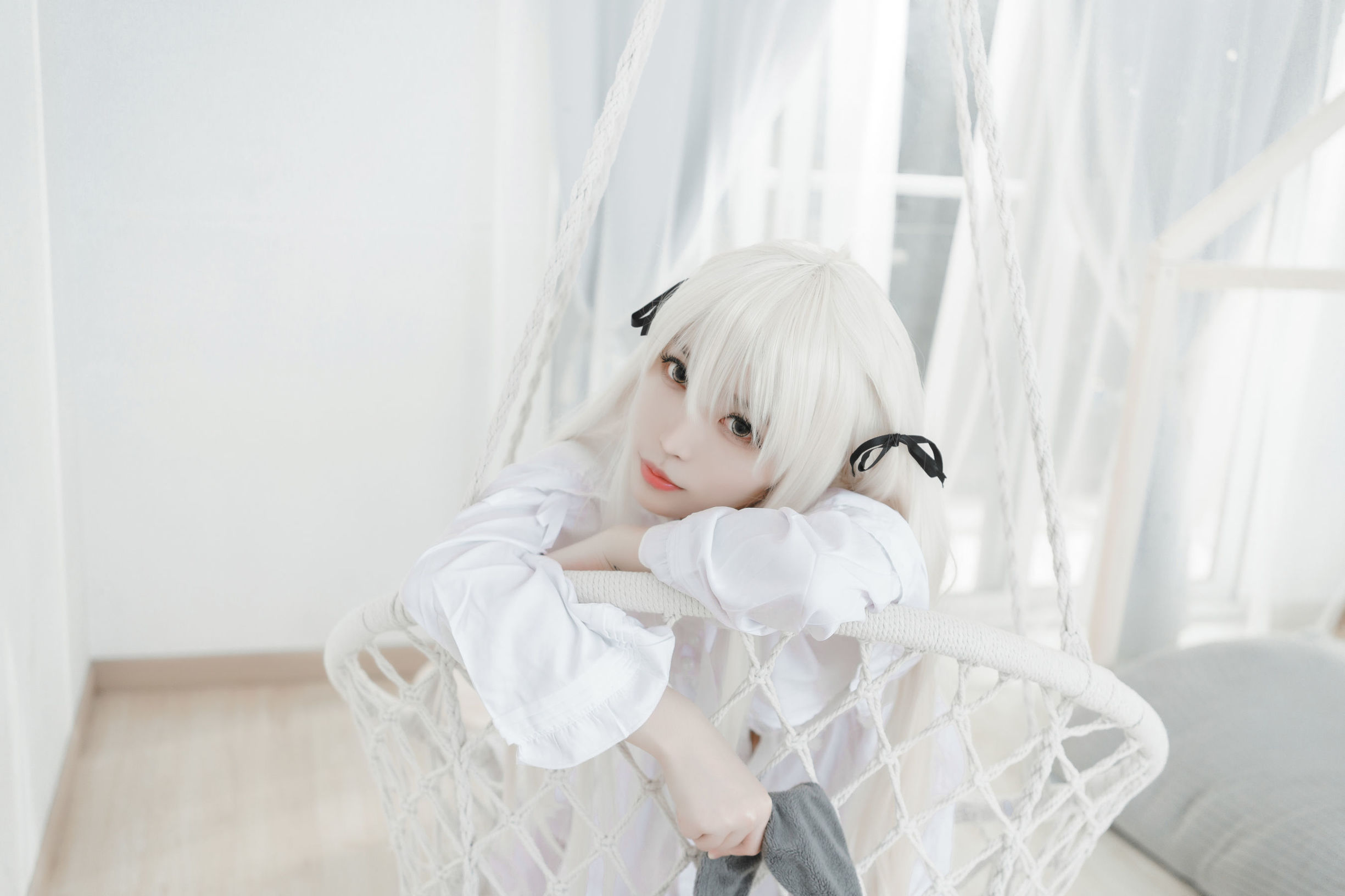 Meng Mei Bai Yi Zi Jiao Zhu White Skirt