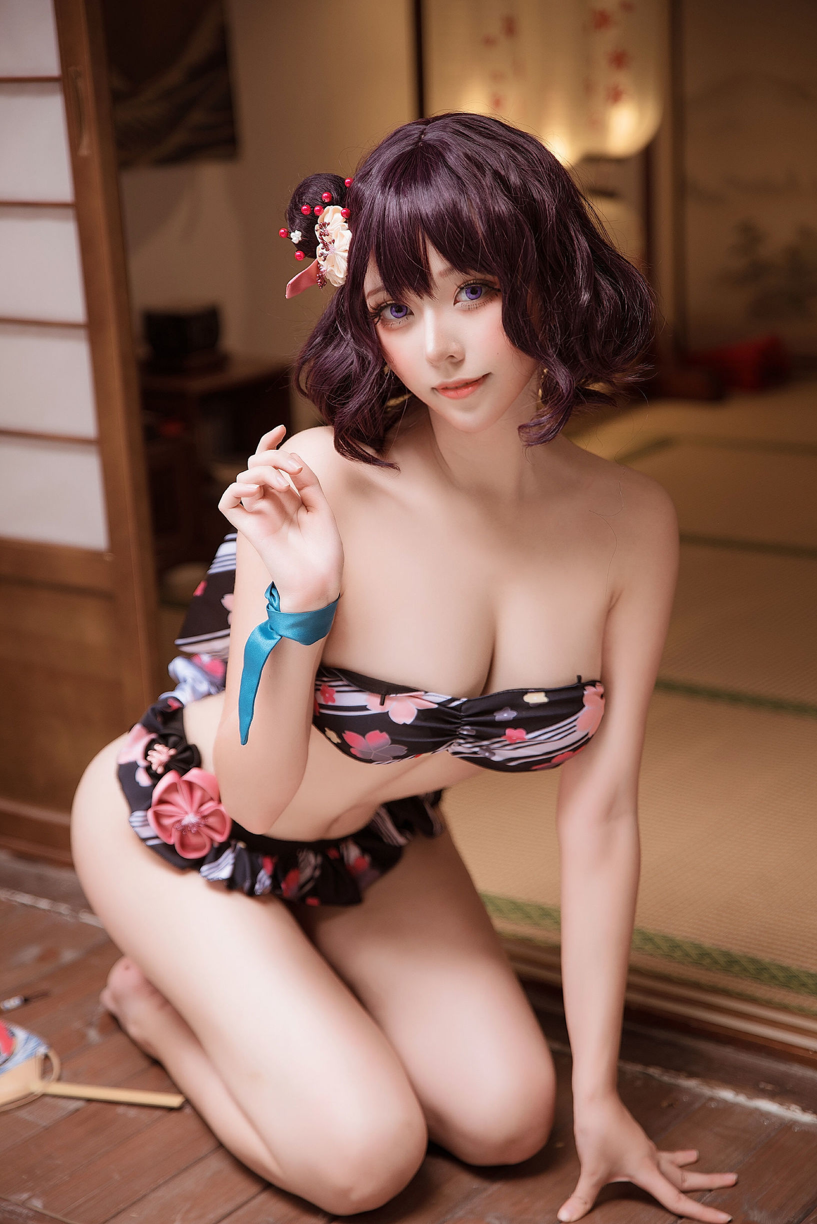 萌妹菌烨塔科 葛飾北齋 泳衣