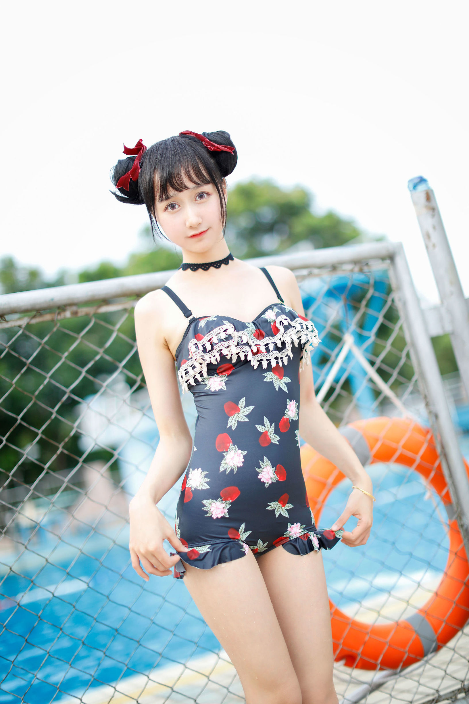 Cô nàng kiểu moe Mộc Miên Miên OwO Áo tắm dâu tây
