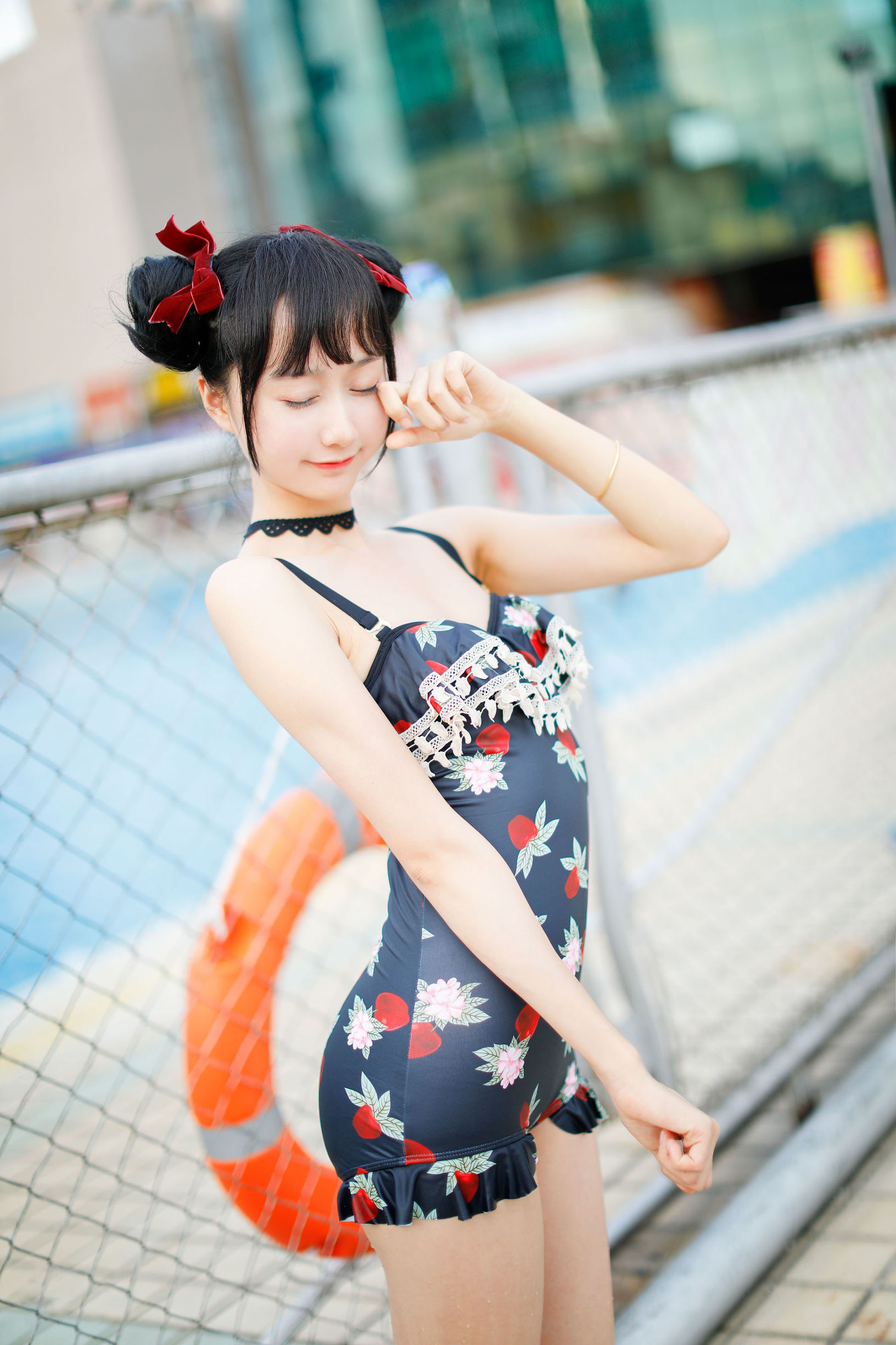 Cô nàng kiểu moe Mộc Miên Miên OwO Áo tắm dâu tây
