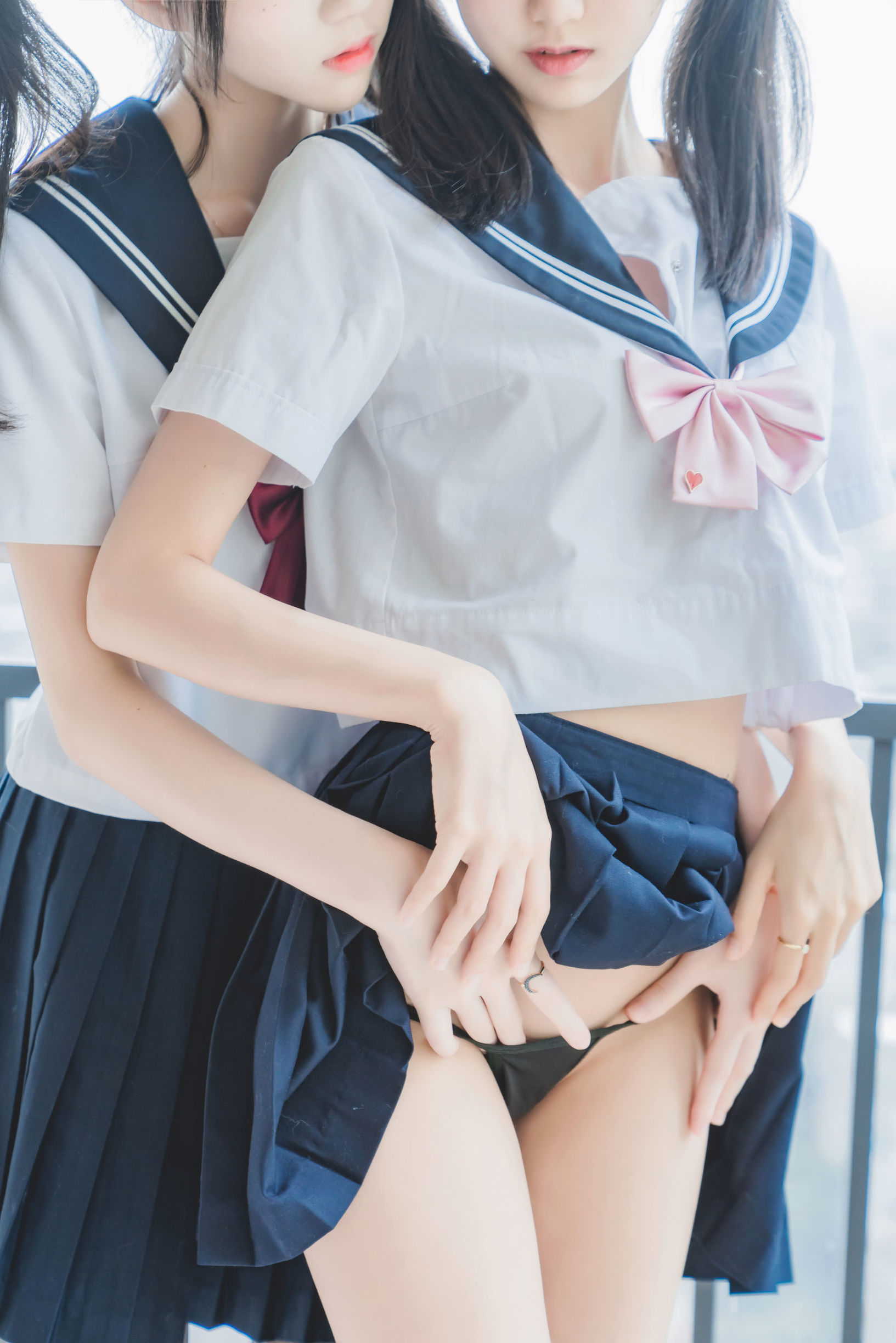 Chị gái kiểu moe Mộc Miên Miên OwO & Sakura Tao Meow Cô ấy (đồng phục × đồng phục)