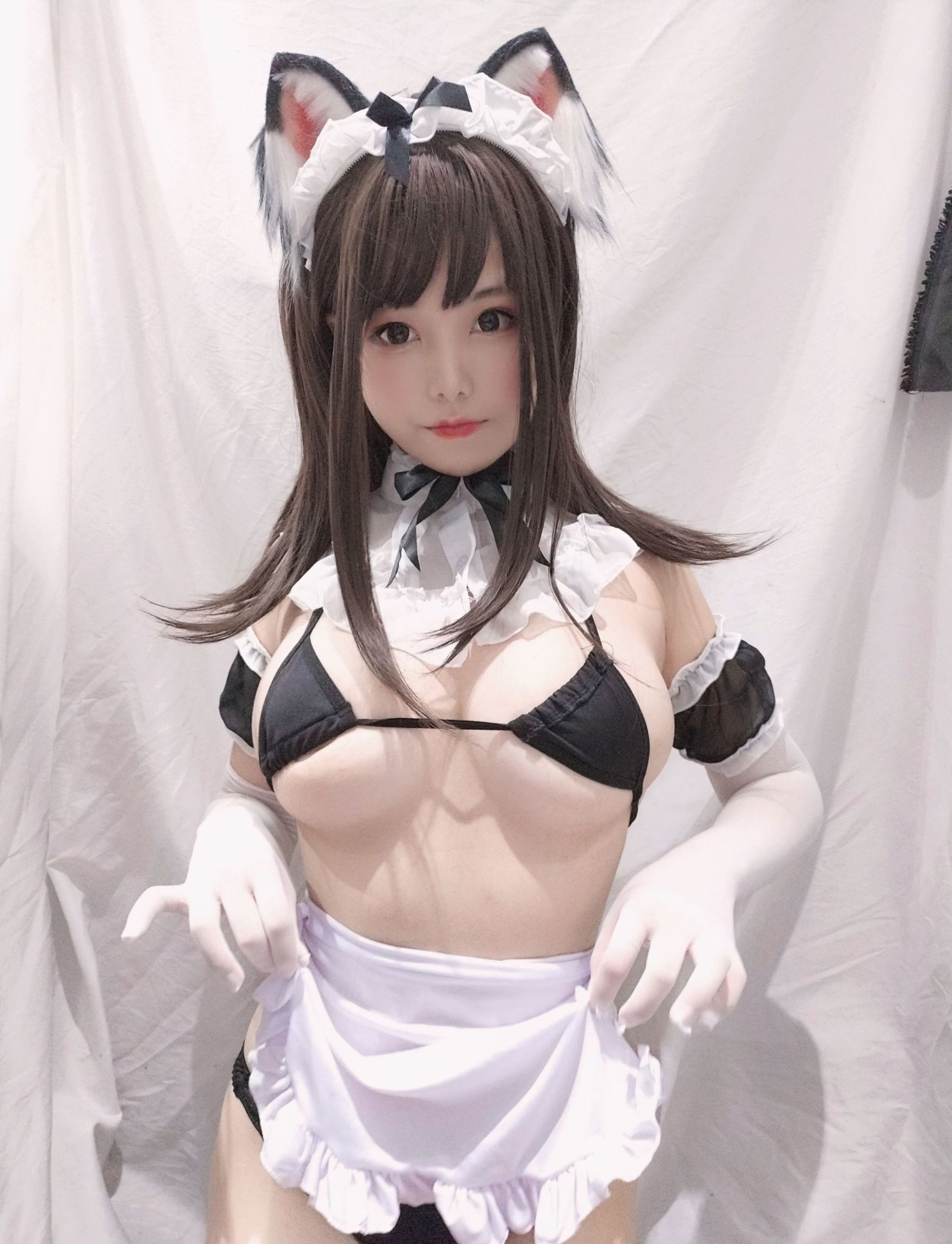 萌系小姐姐蜜汁貓裘 黑白女僕