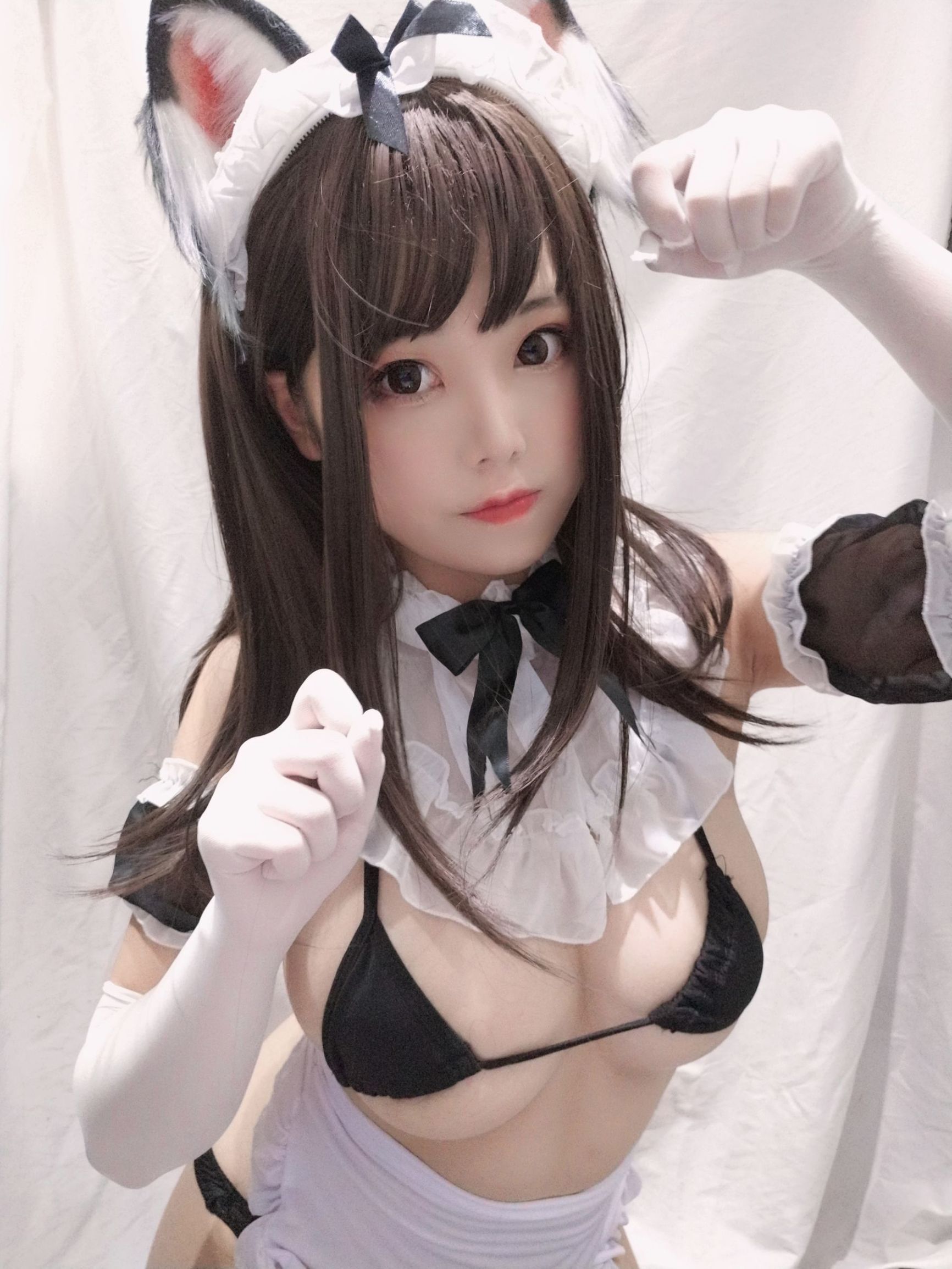 萌系小姐姐蜜汁貓裘 黑白女僕