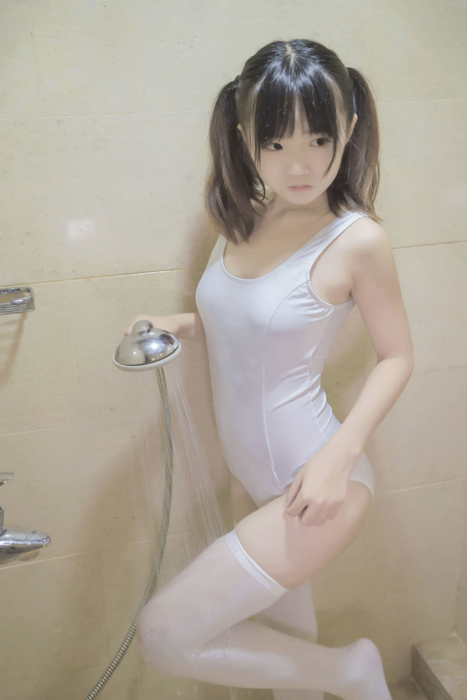  belle  Yumiko White School Swimsuit