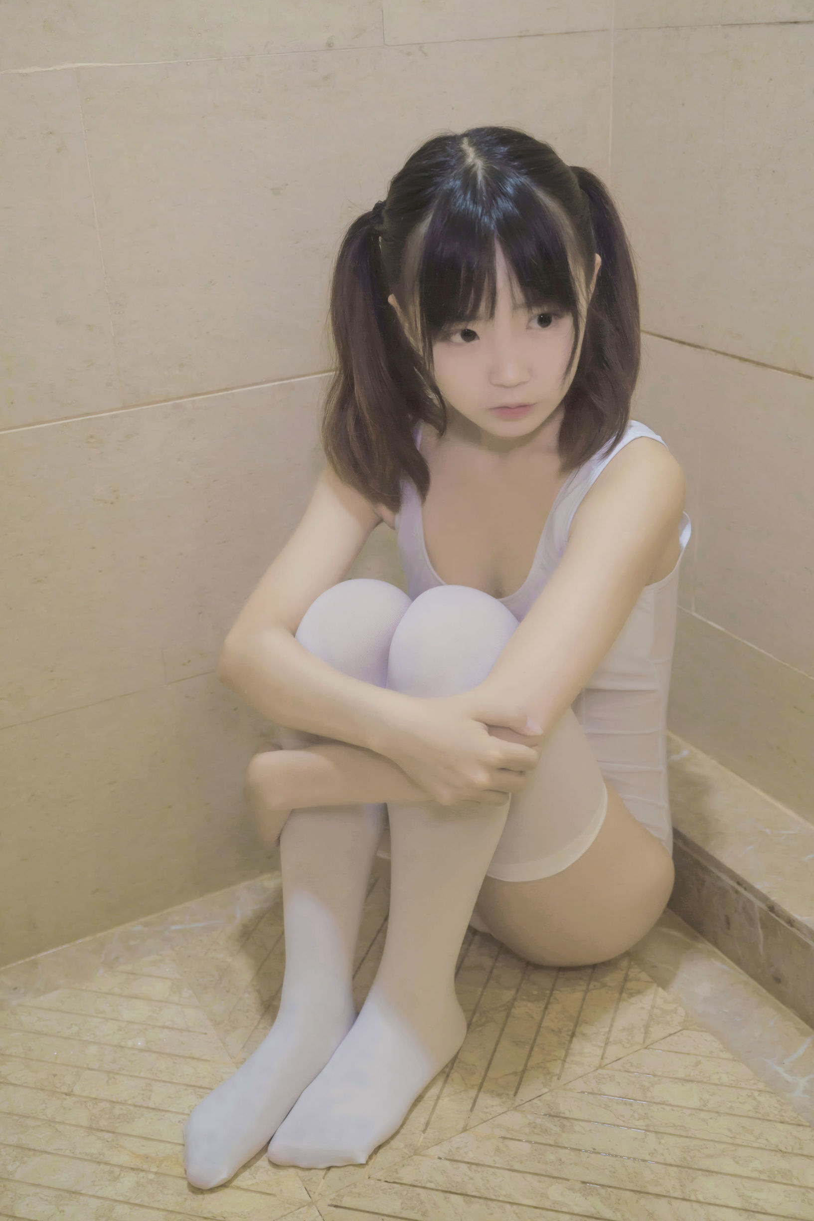  belle  Yumiko White School Swimsuit