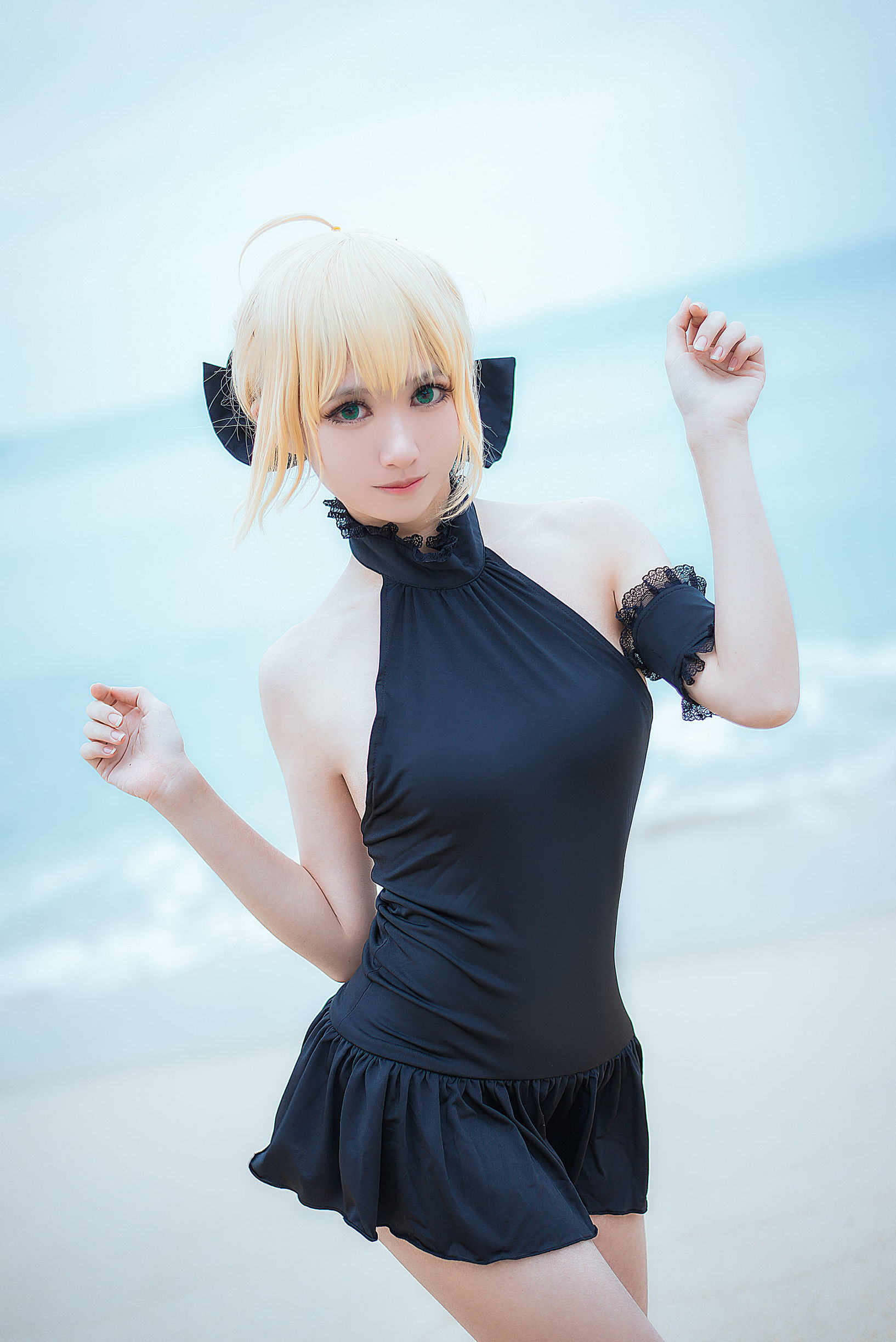 超人氣 Coser 鰻魚霏兒 騎士王 海邊
