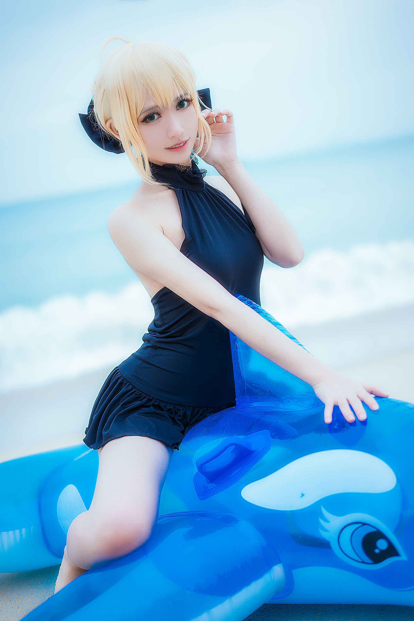 超人氣 Coser 鰻魚霏兒 騎士王 海邊