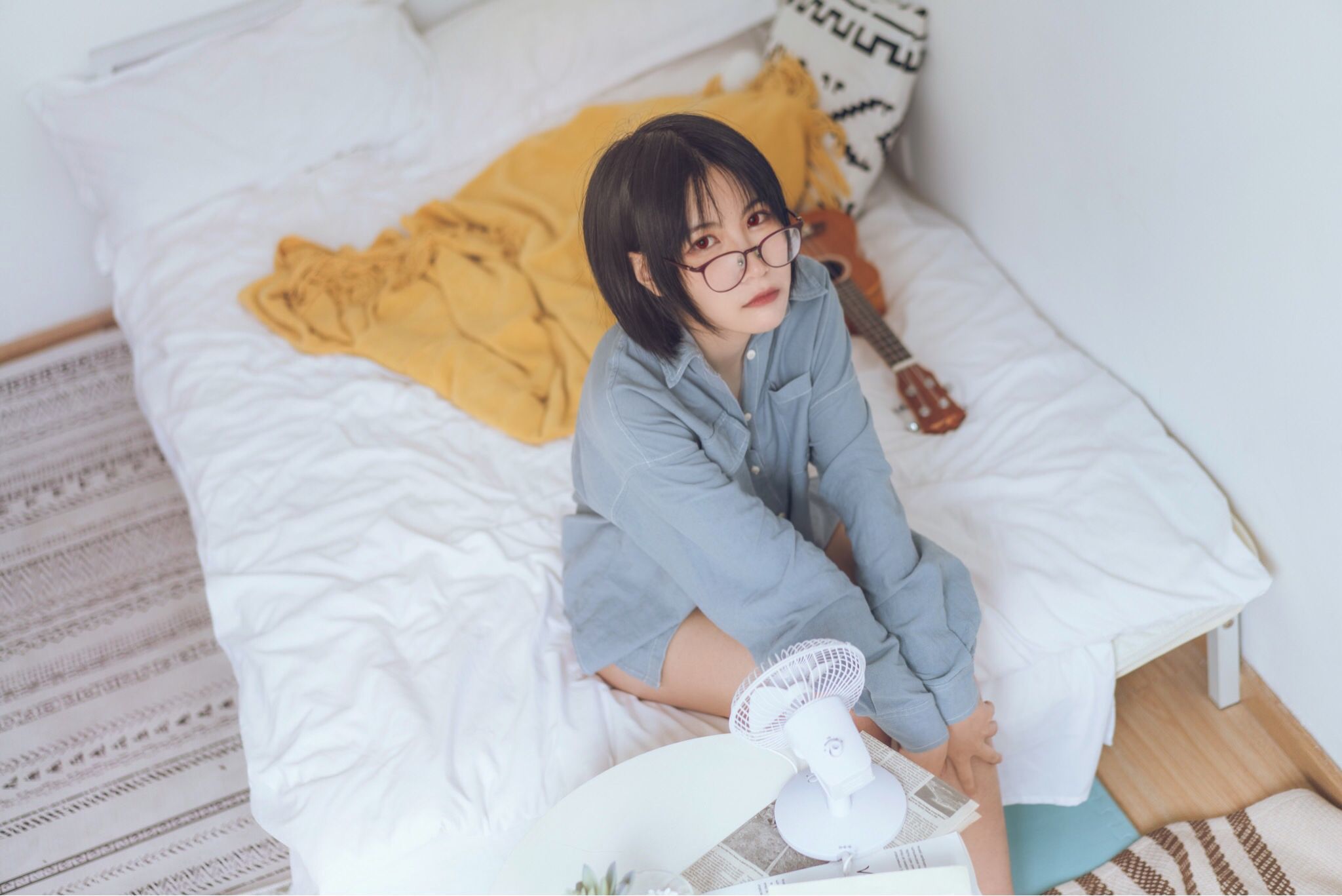 COSER Beautiful Zhuyue Su Blue Shirt