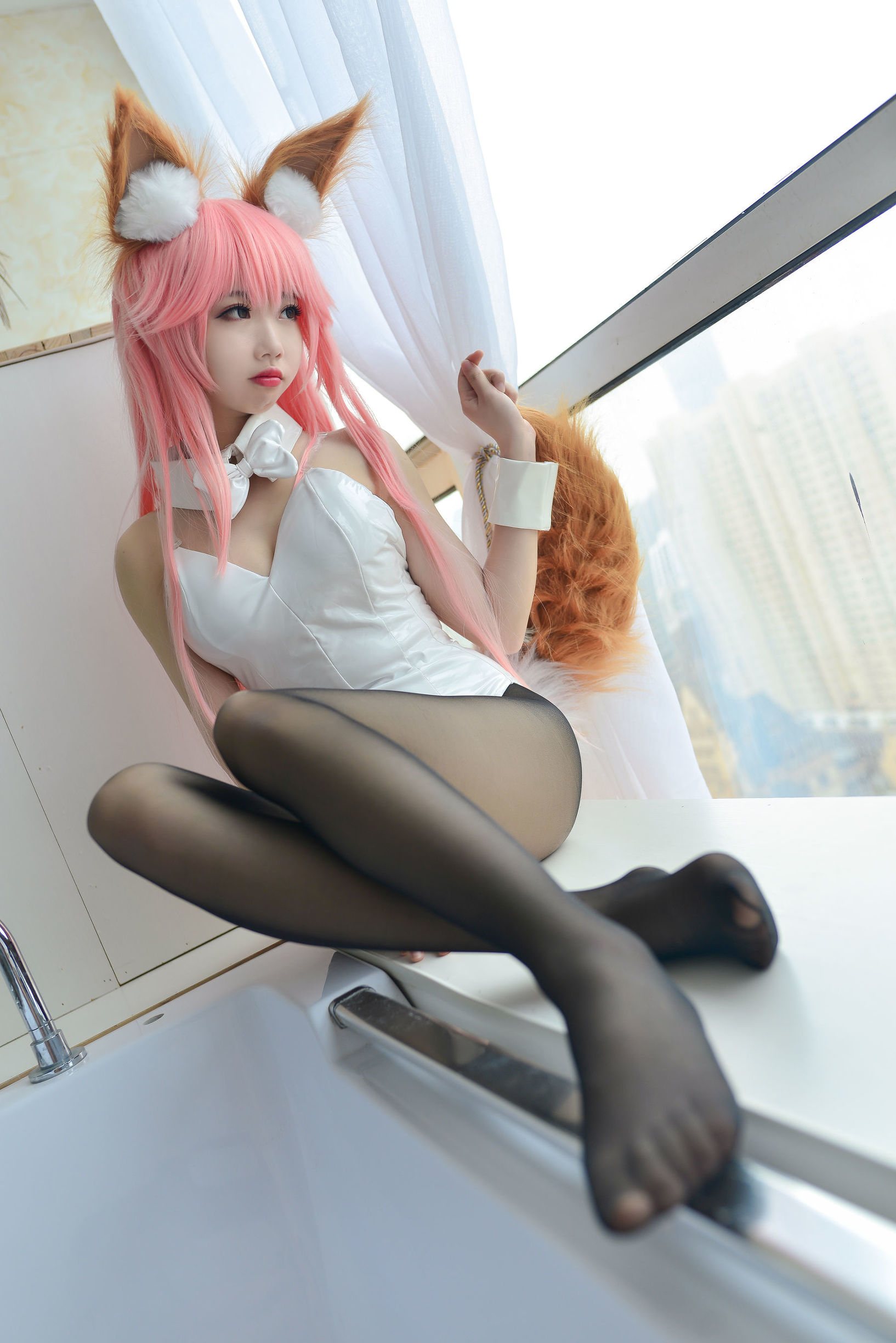 Cos tiểu thư Tuyết Kỳ Tamamo-no-Mae cô gái thỏ