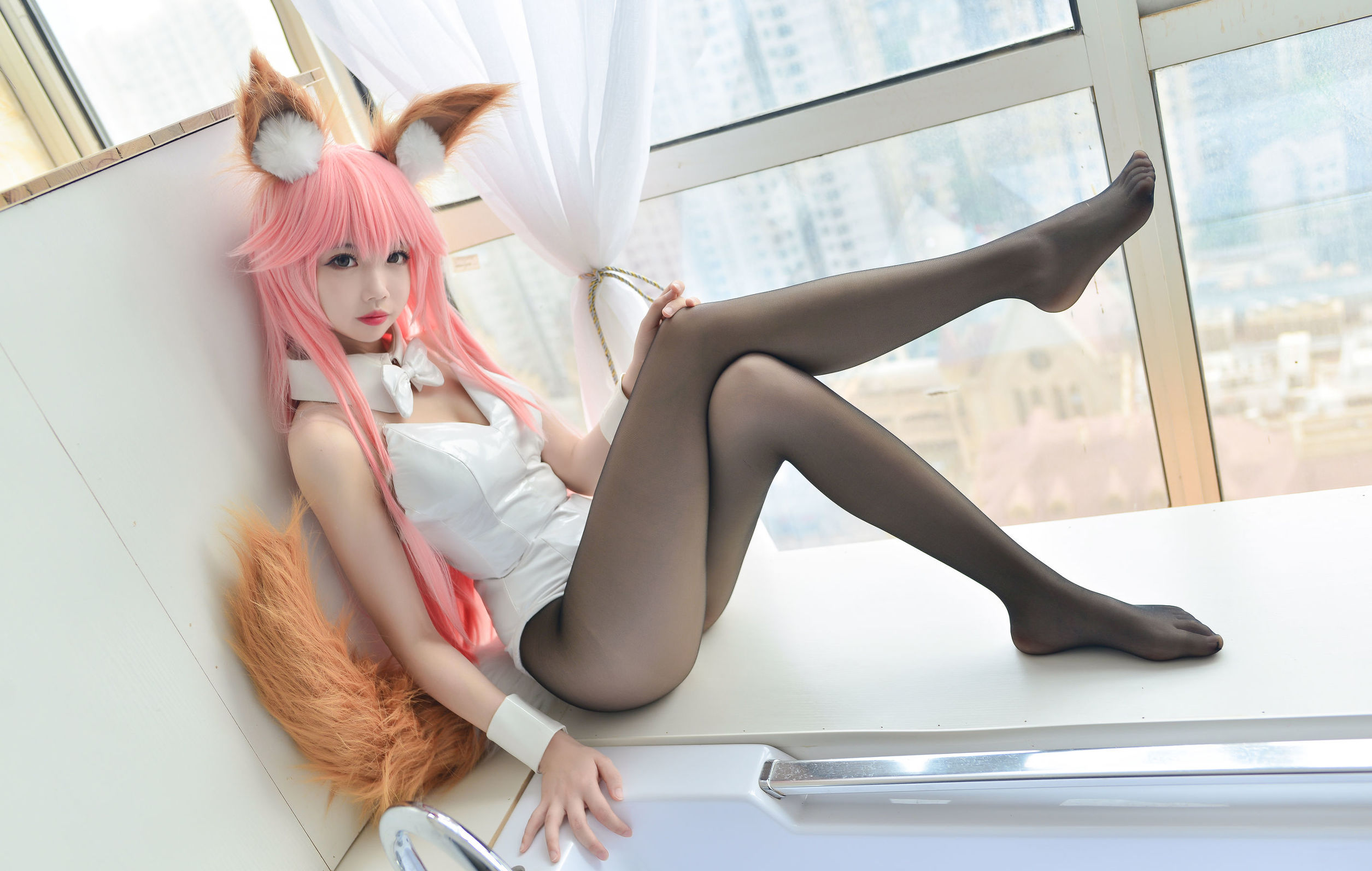 Cos tiểu thư Tuyết Kỳ Tamamo-no-Mae cô gái thỏ