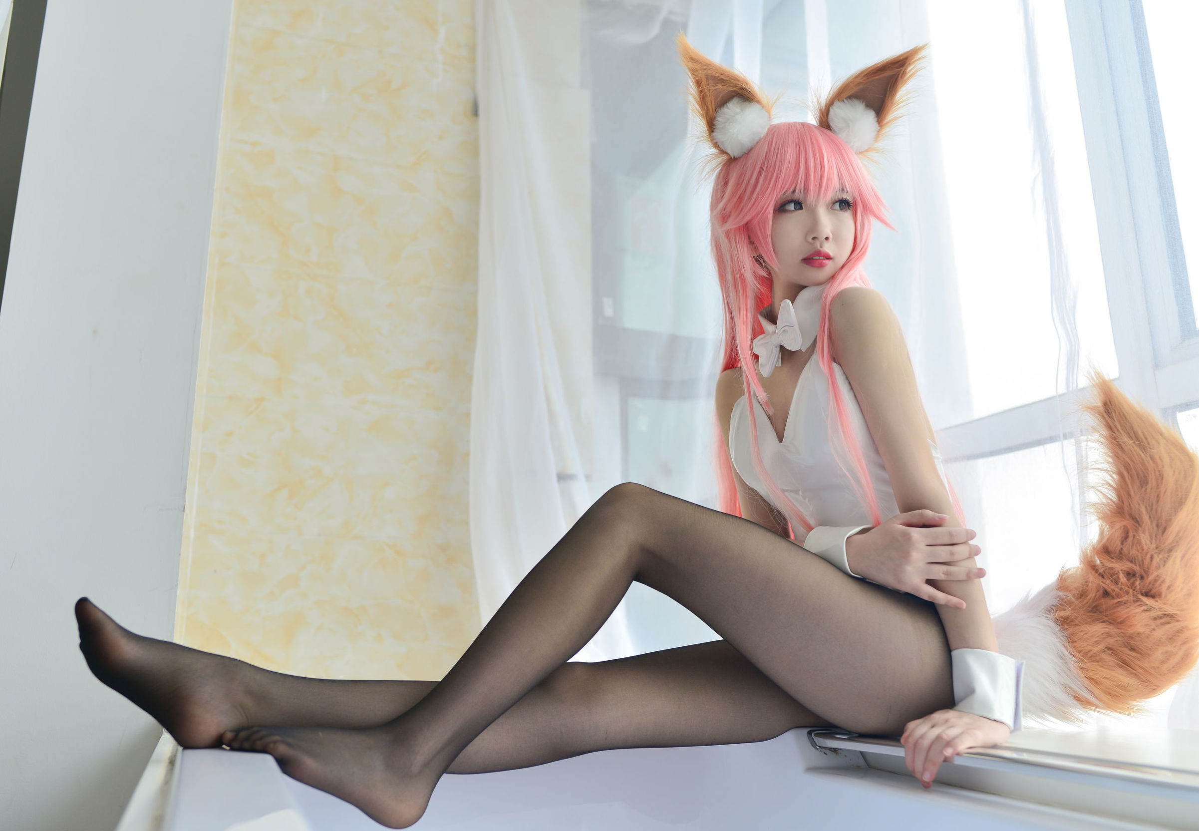 Cos tiểu thư Tuyết Kỳ Tamamo-no-Mae cô gái thỏ