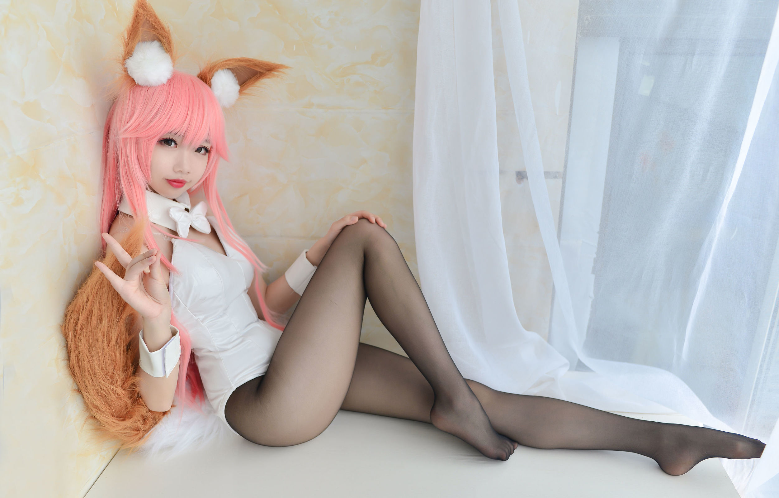 Cos tiểu thư Tuyết Kỳ Tamamo-no-Mae cô gái thỏ