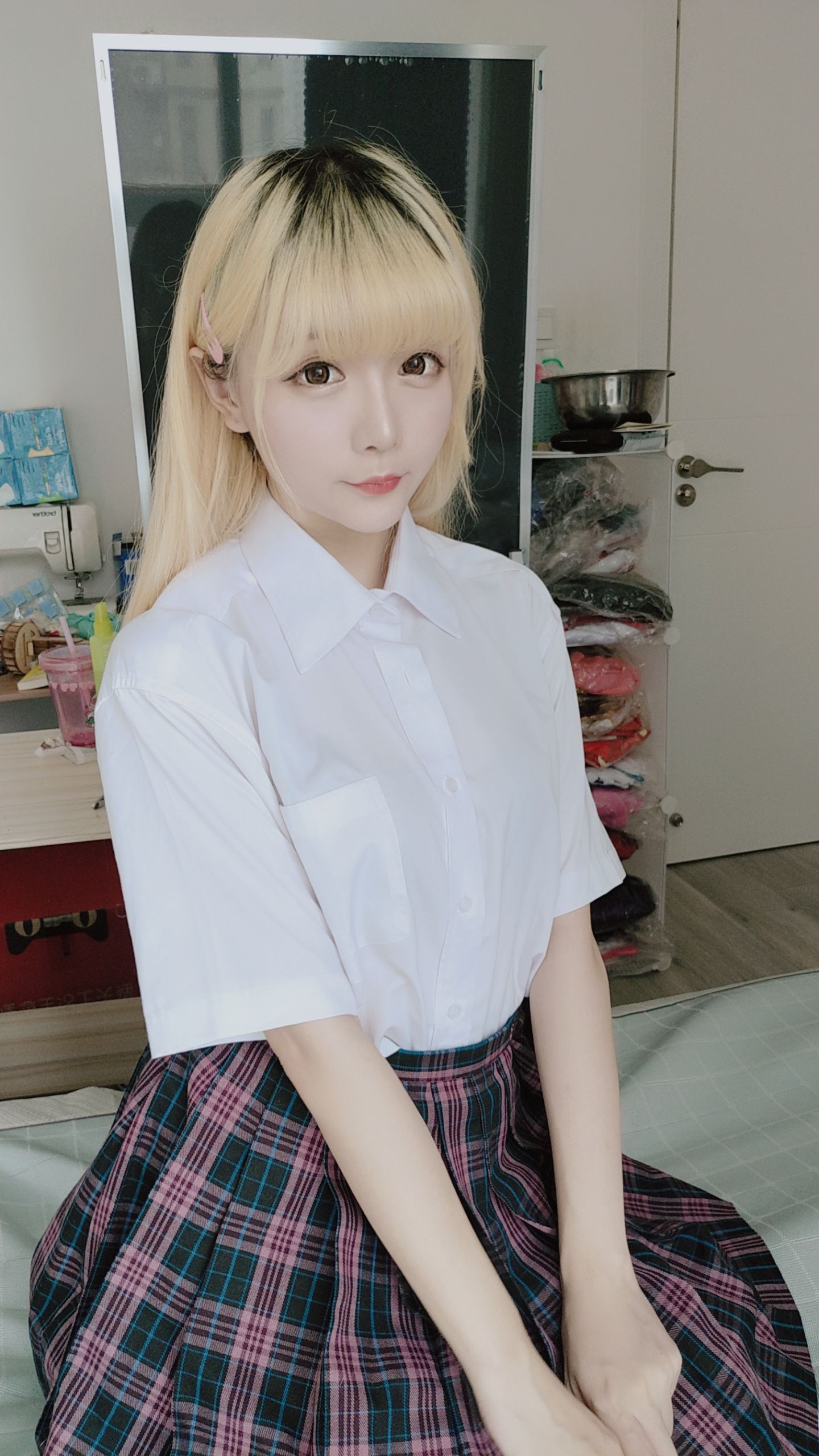 コーサーお嬢さん星のちち JKチェックスカート