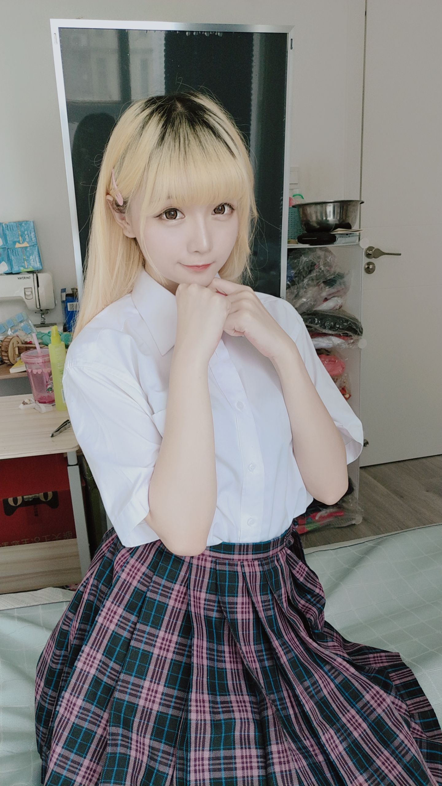コーサーお嬢さん星のちち JKチェックスカート