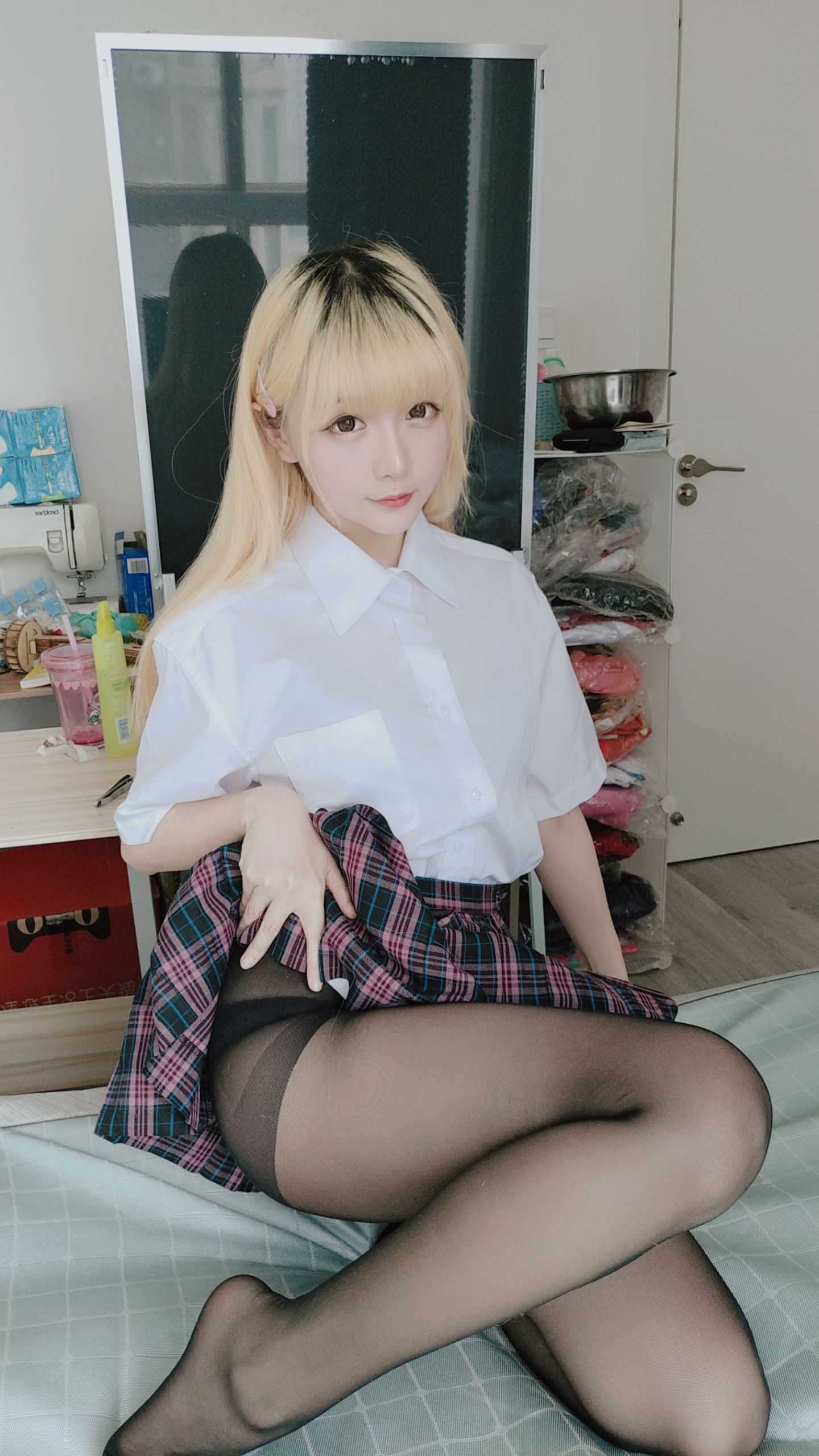 コーサーお嬢さん星のちち JKチェックスカート